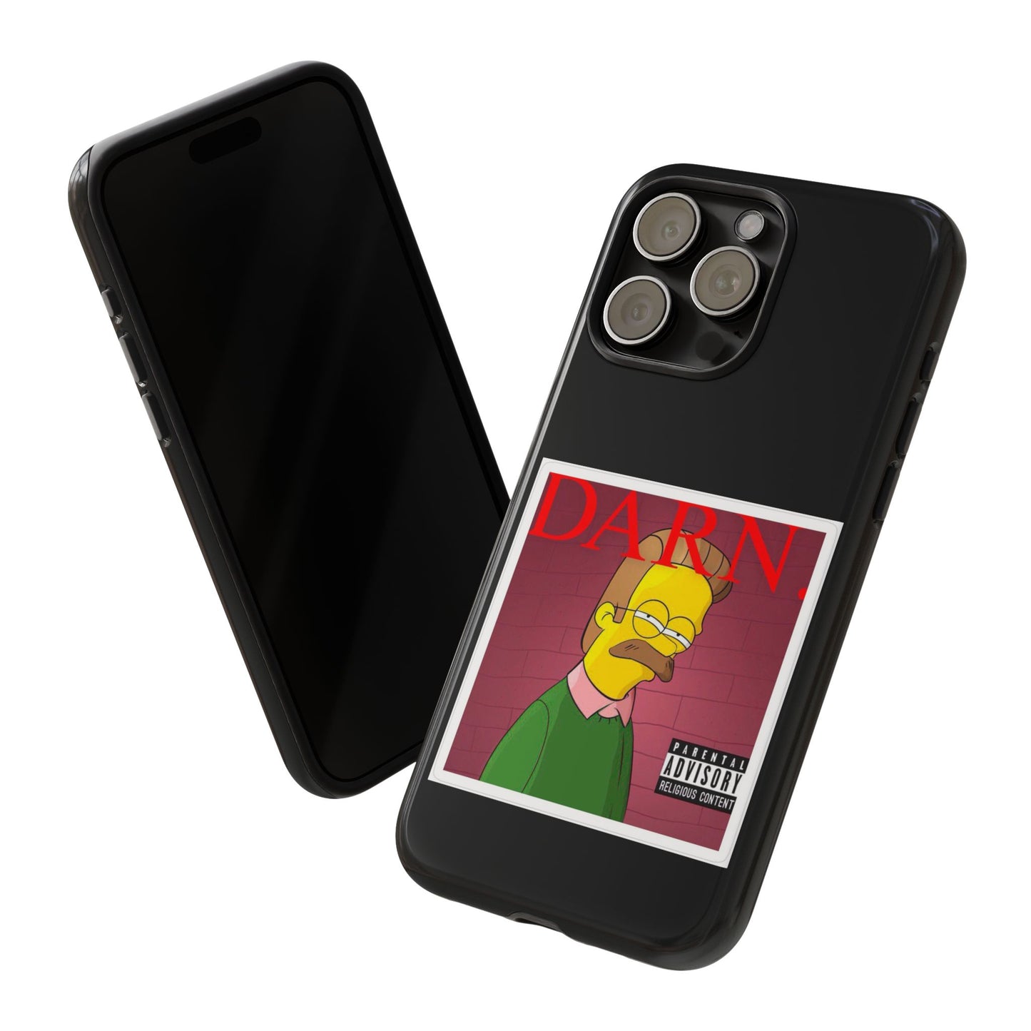 Kendrick Lamar X Simpsons "DARN" Ned Flanders Tough Phone Case – Funny Rap Mashup Cover for iPhone, Samsung, & More