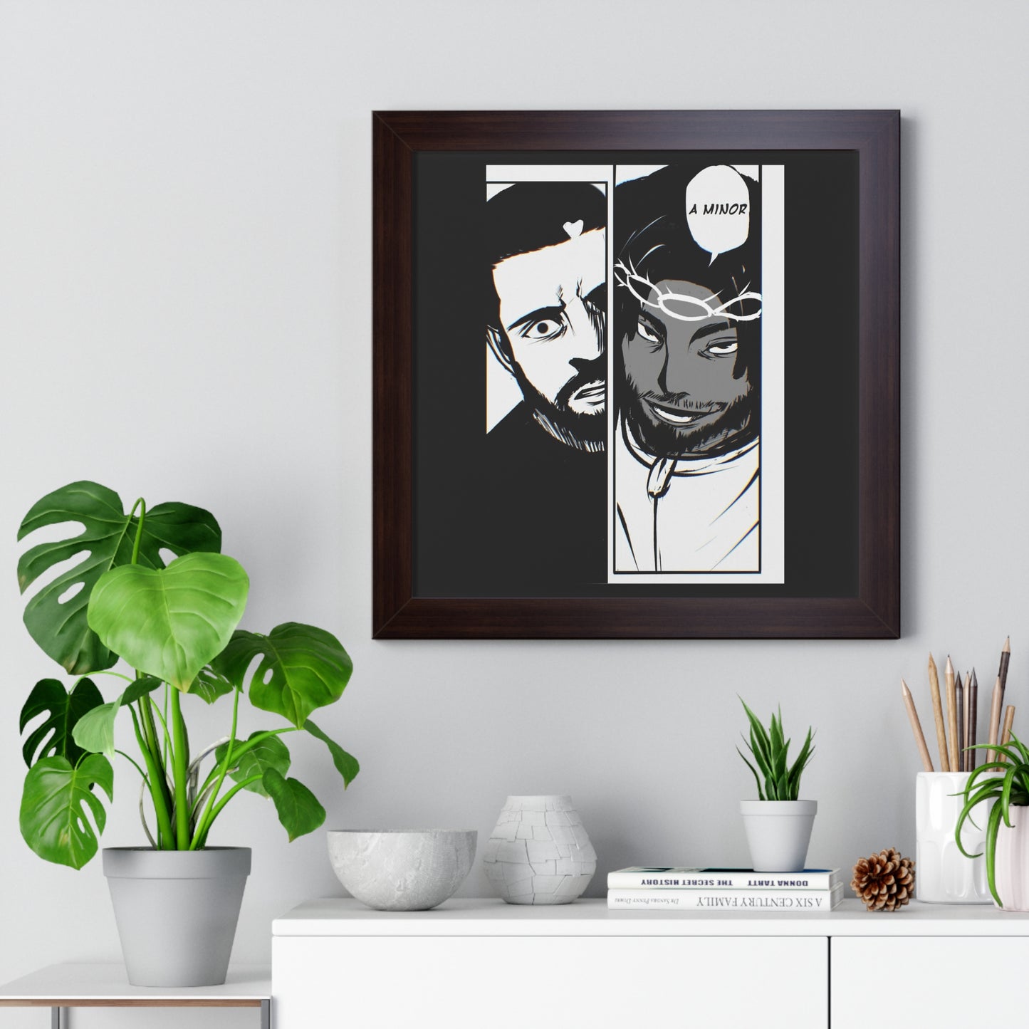Kendrick Lamar Drake Anime Battle - Framed Comic Art Poster