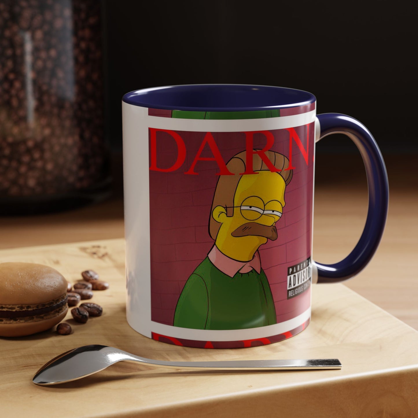 Kendrick Lamar x Simpsons "DARN" Ned Flanders Mashup Mug – Funny Hip Hop Accent Coffee Cup – 11oz & 15oz