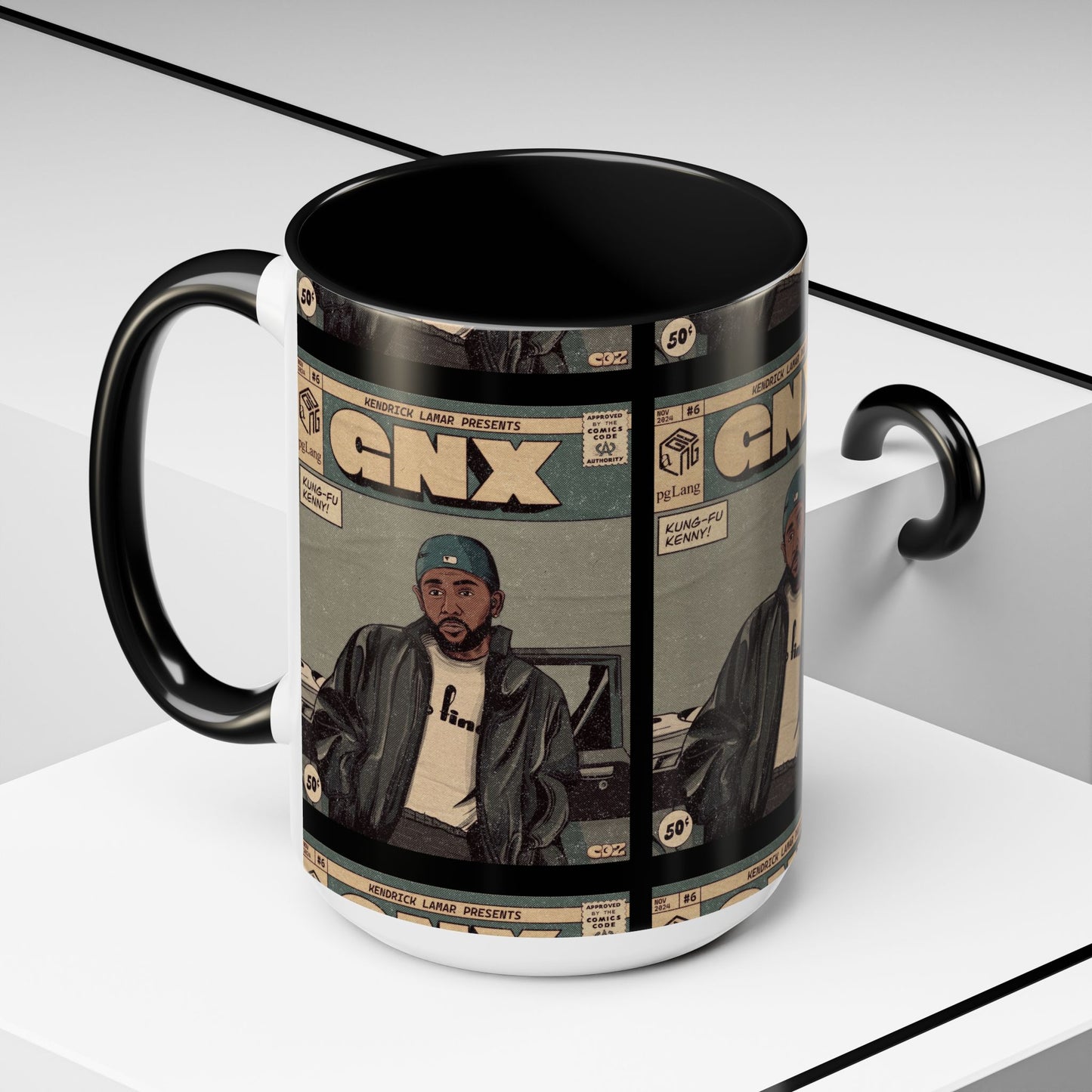 Kendrick Lamar "GNX" Comic Cover Mug – Hip-Hop Art Coffee Cup, Gift for Music Fans