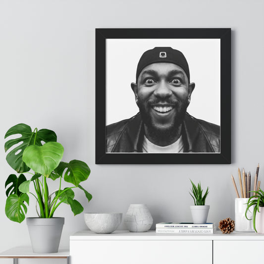 Kendrick Lamar Meme Face Mustard - Framed Poster