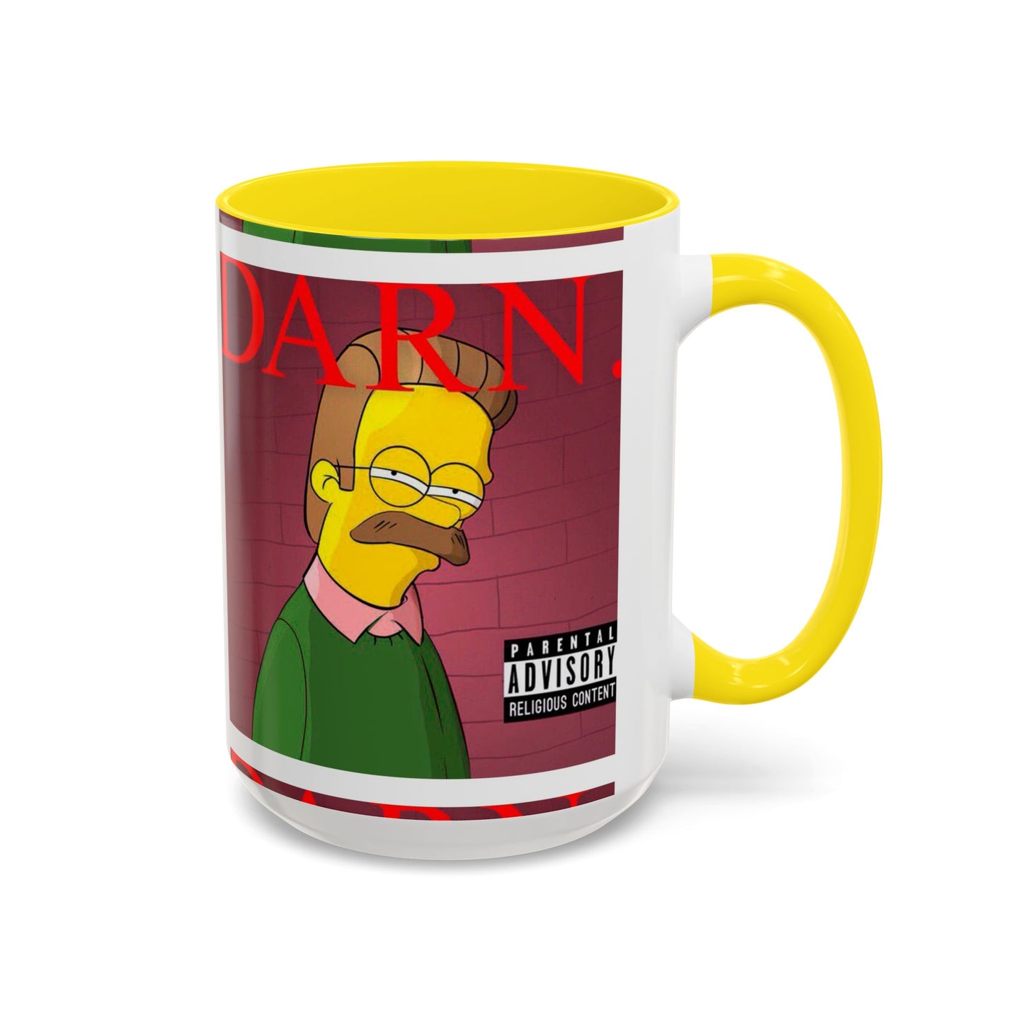 Kendrick Lamar x Simpsons "DARN" Ned Flanders Mashup Mug – Funny Hip Hop Accent Coffee Cup – 11oz & 15oz