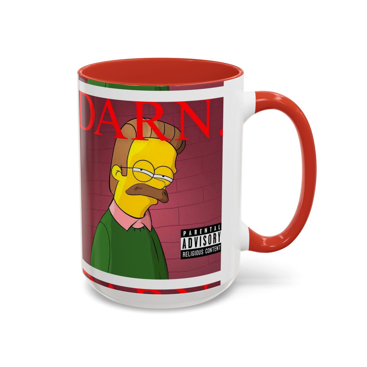 Kendrick Lamar x Simpsons "DARN" Ned Flanders Mashup Mug – Funny Hip Hop Accent Coffee Cup – 11oz & 15oz