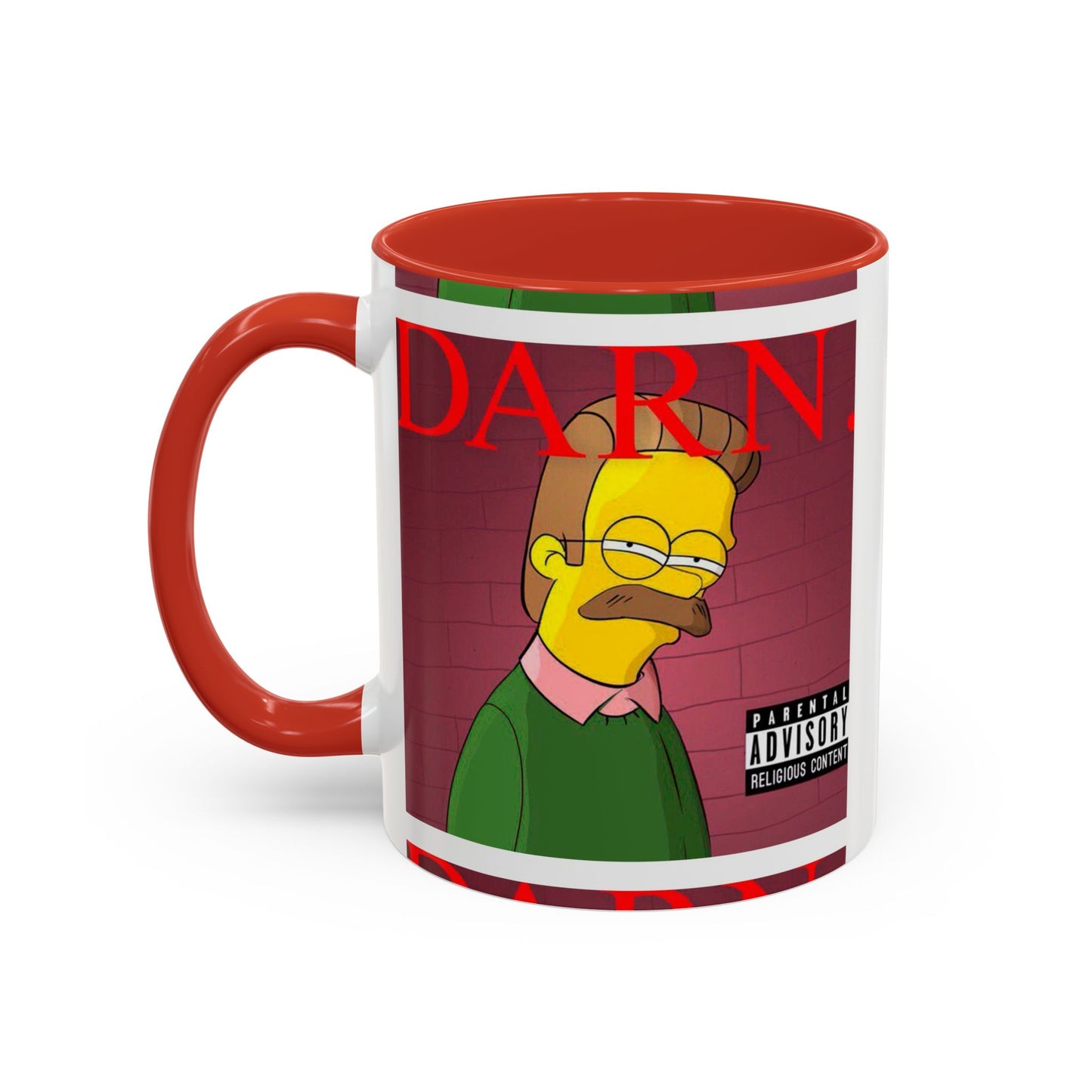 Kendrick Lamar x Simpsons "DARN" Ned Flanders Mashup Mug – Funny Hip Hop Accent Coffee Cup – 11oz & 15oz