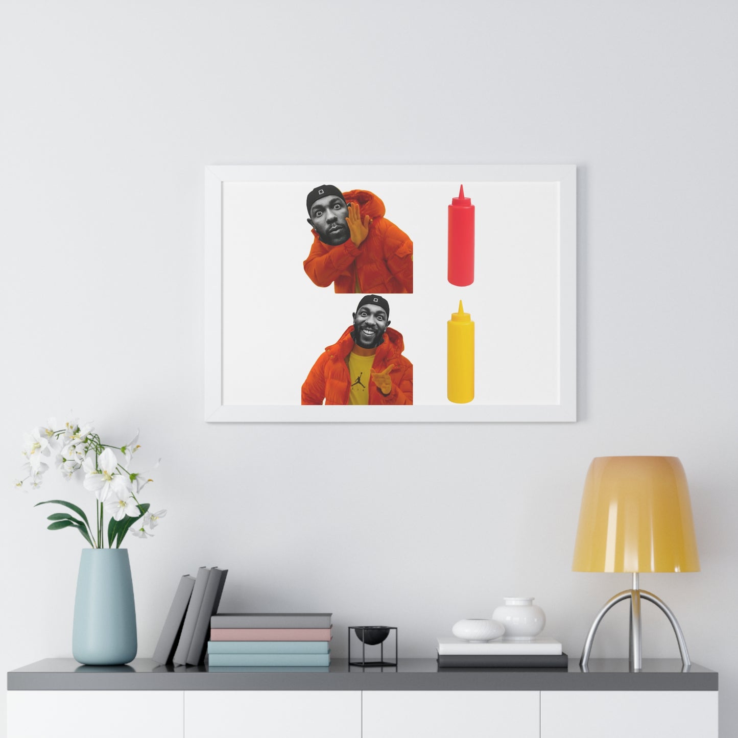 Kendrick Lamar MUSTARD Drake Meme - Framed Poster