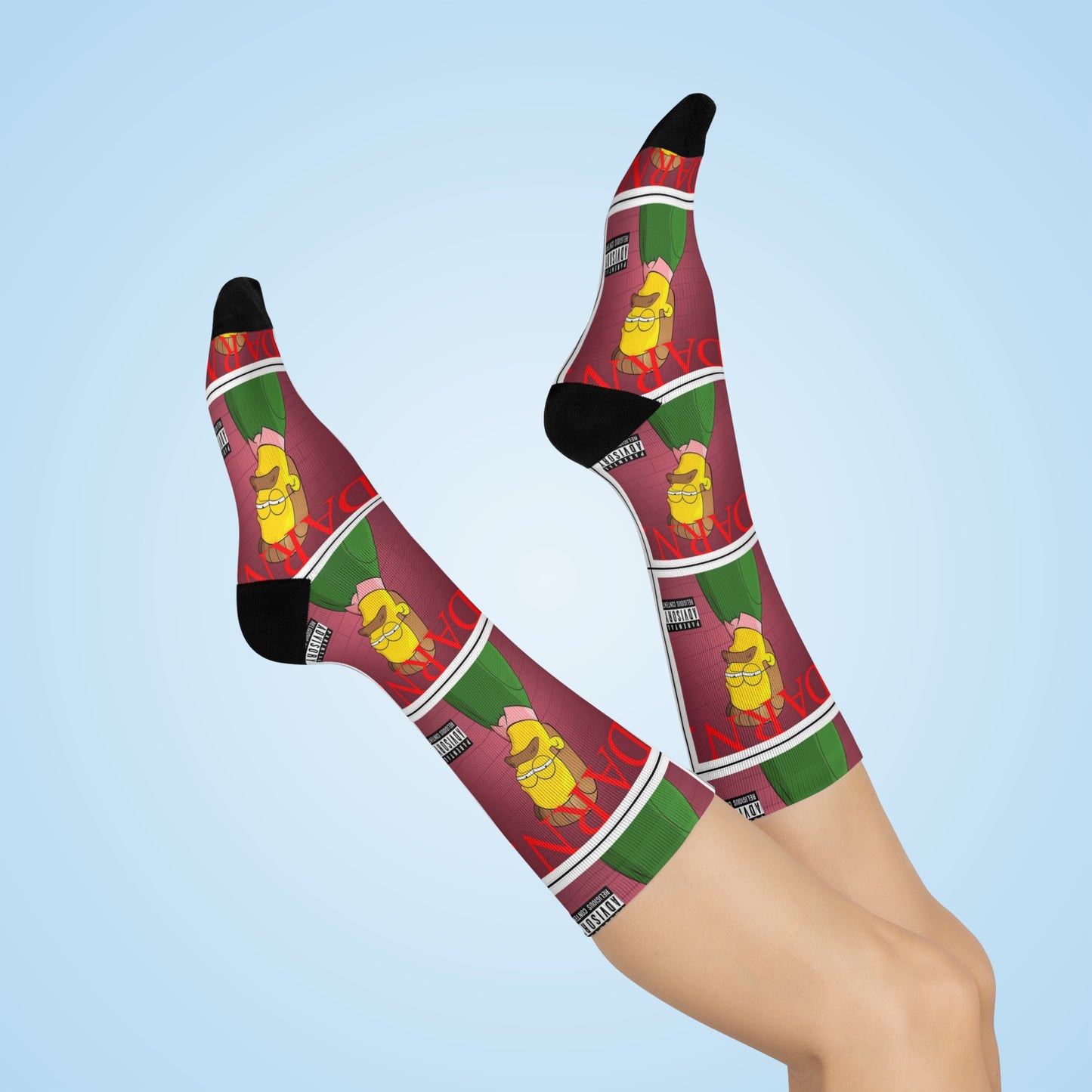 Kendrick Lamar x Simpsons “DARN” Socks – Ned Flanders Parody, Funny Rap Mashup Crew Socks