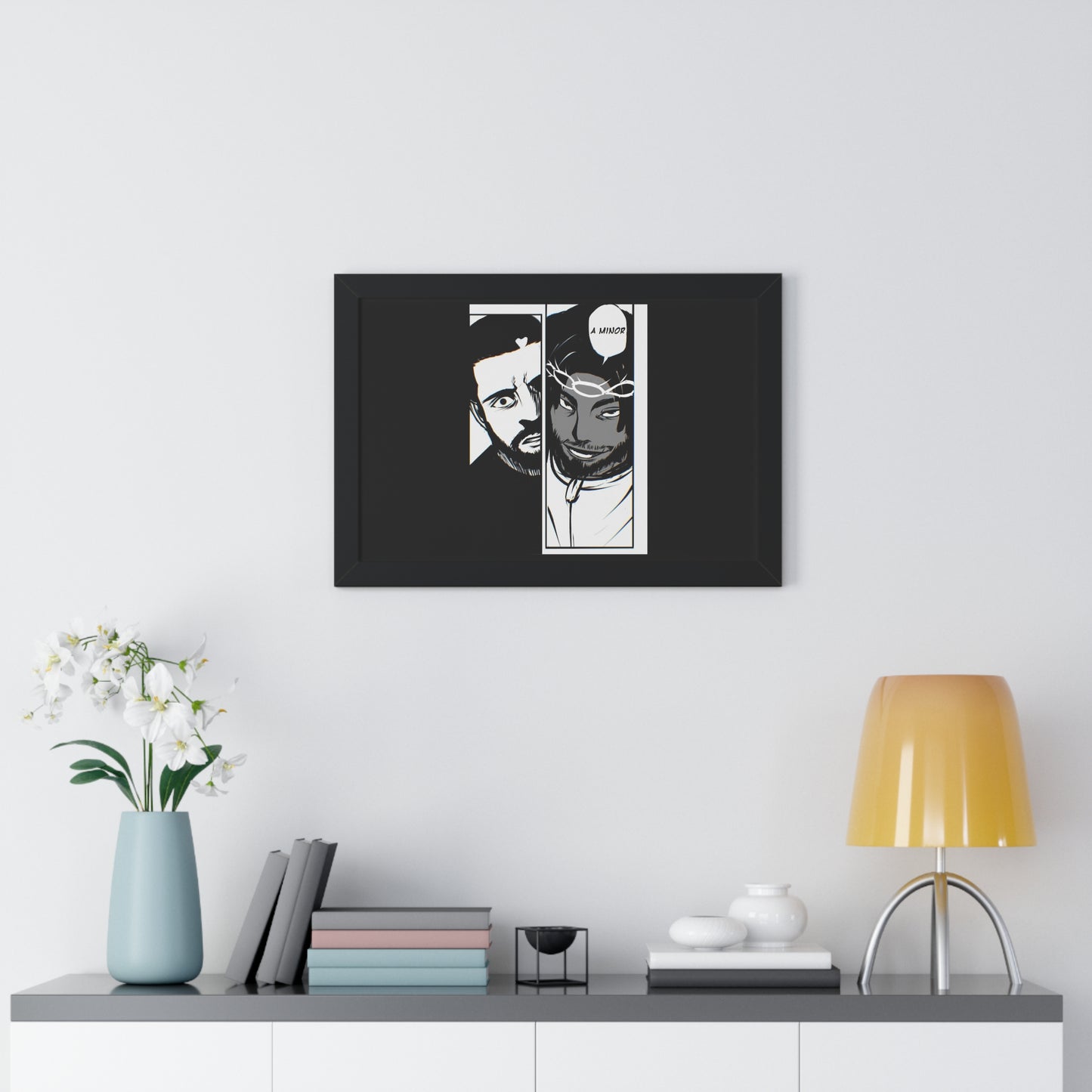 Kendrick Lamar Drake Anime Battle - Framed Comic Art Poster