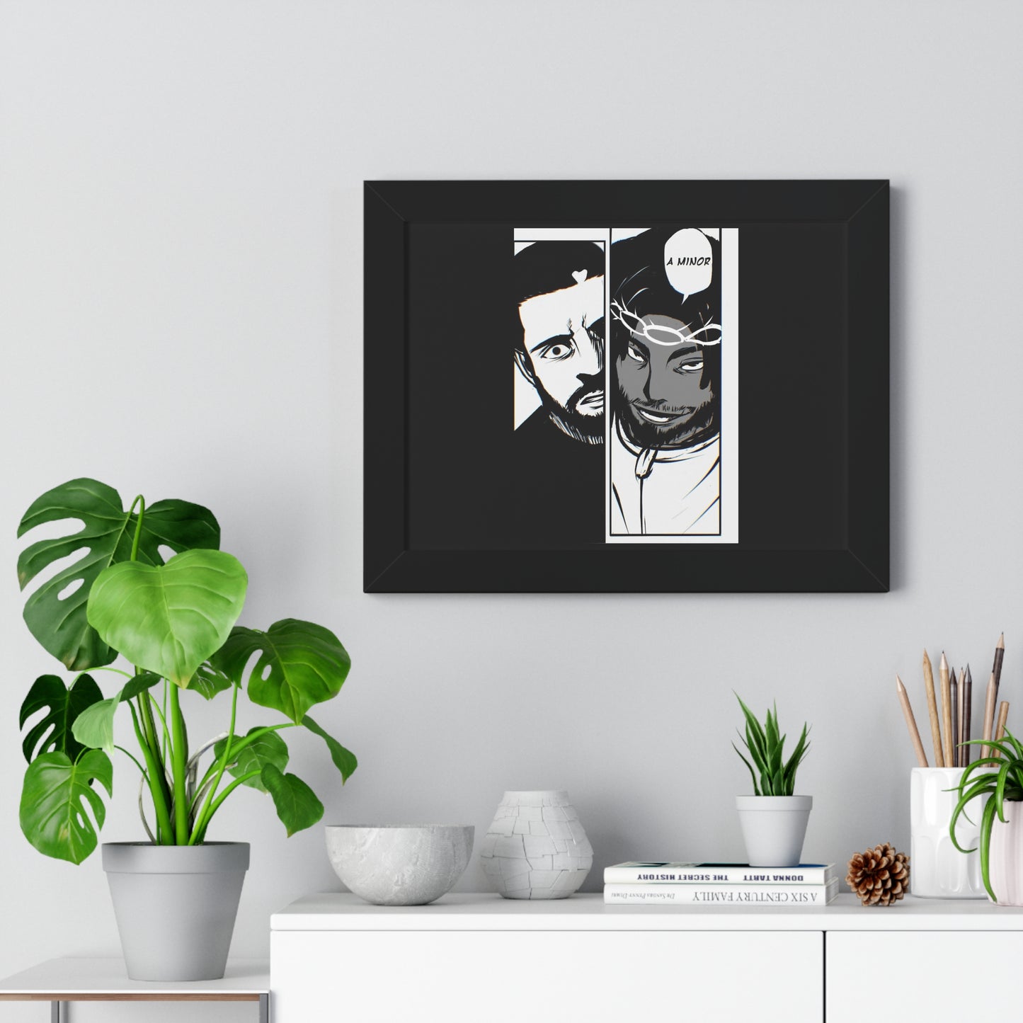 Kendrick Lamar Drake Anime Battle - Framed Comic Art Poster