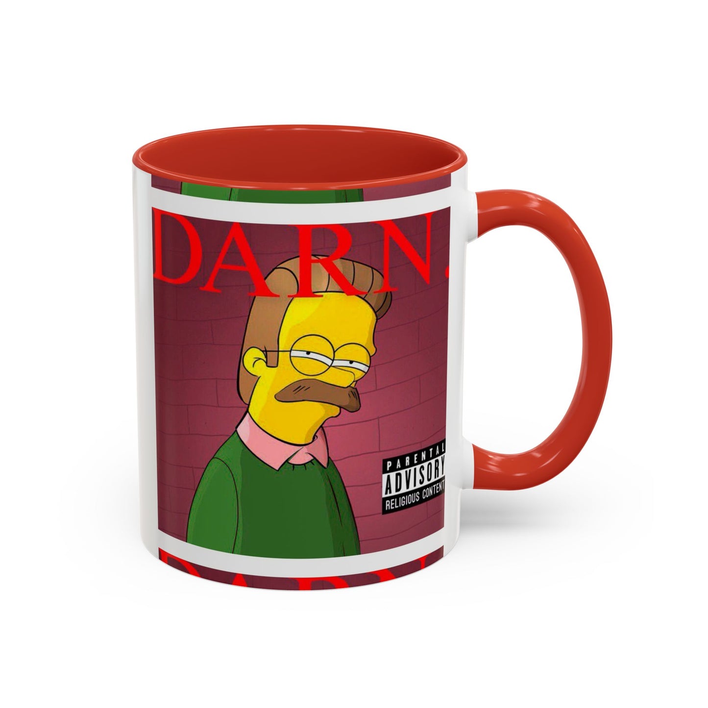 Kendrick Lamar x Simpsons "DARN" Ned Flanders Mashup Mug – Funny Hip Hop Accent Coffee Cup – 11oz & 15oz