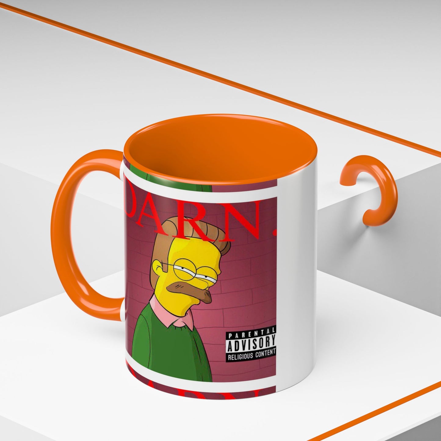 Kendrick Lamar x Simpsons "DARN" Ned Flanders Mashup Mug – Funny Hip Hop Accent Coffee Cup – 11oz & 15oz