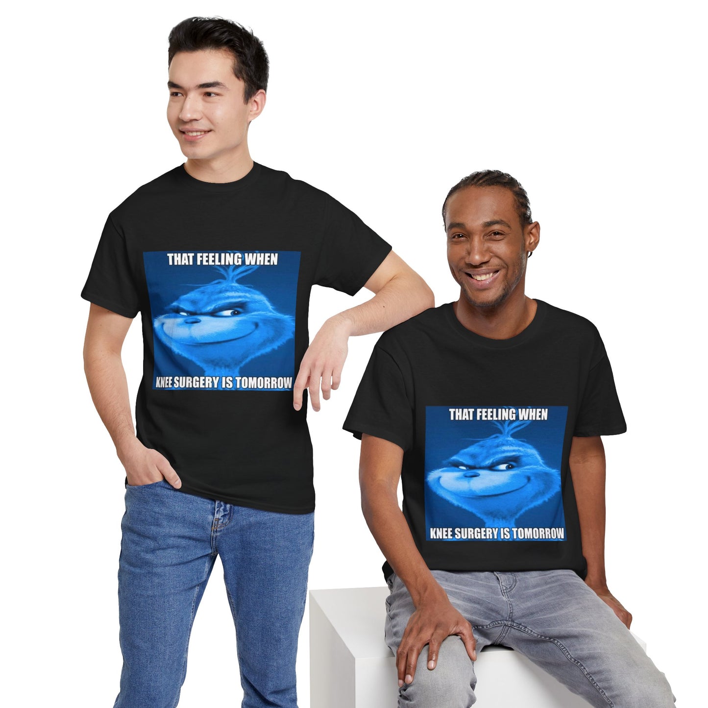 "Knee Surgery" Blue Grinch Meme T-Shirt - WAS $24.99