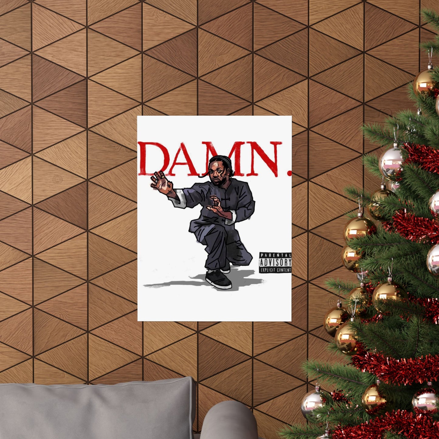 Kendrick Lamar "Kung Fu Kenny" DAMN Album - Matte Poster - Art Print – Hip Hop Matte Wall Decor – Rap Music Fan Gift