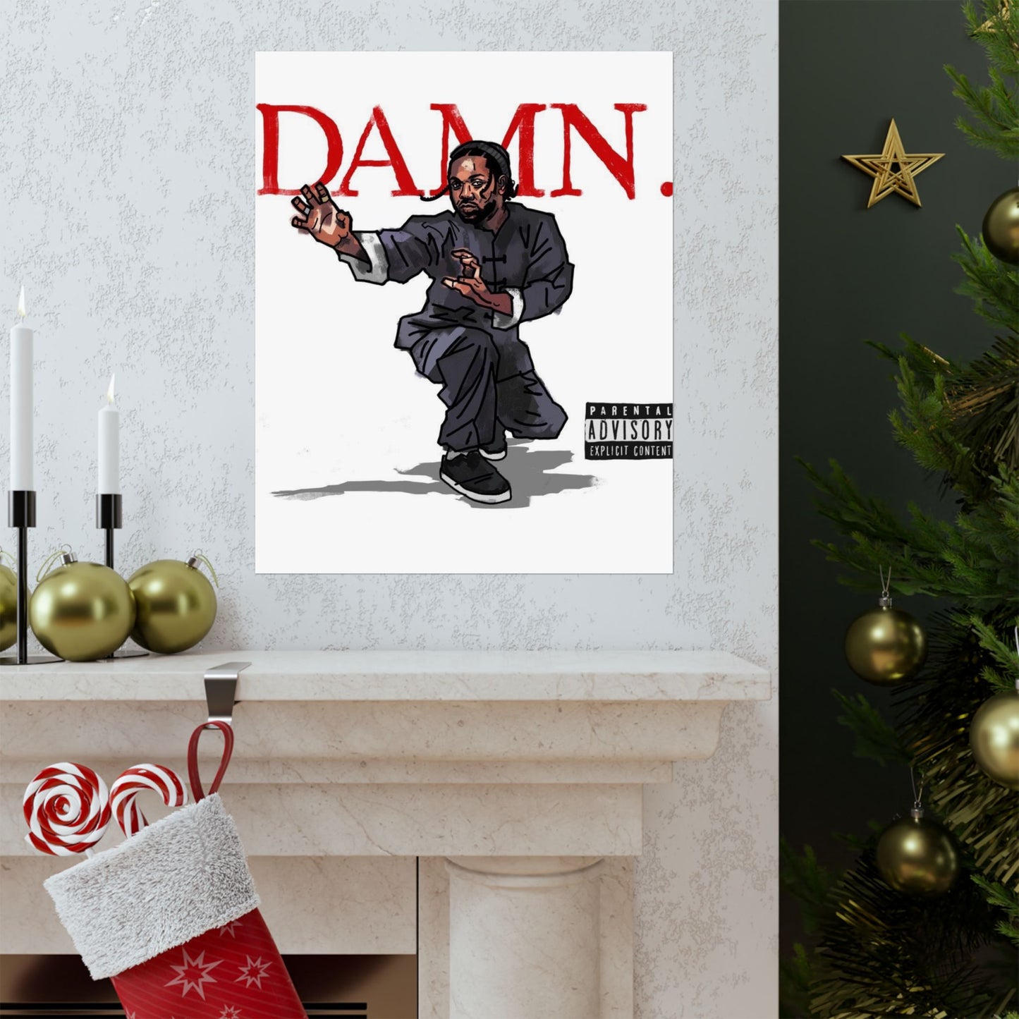 Kendrick Lamar "Kung Fu Kenny" DAMN Album - Matte Poster - Art Print – Hip Hop Matte Wall Decor – Rap Music Fan Gift