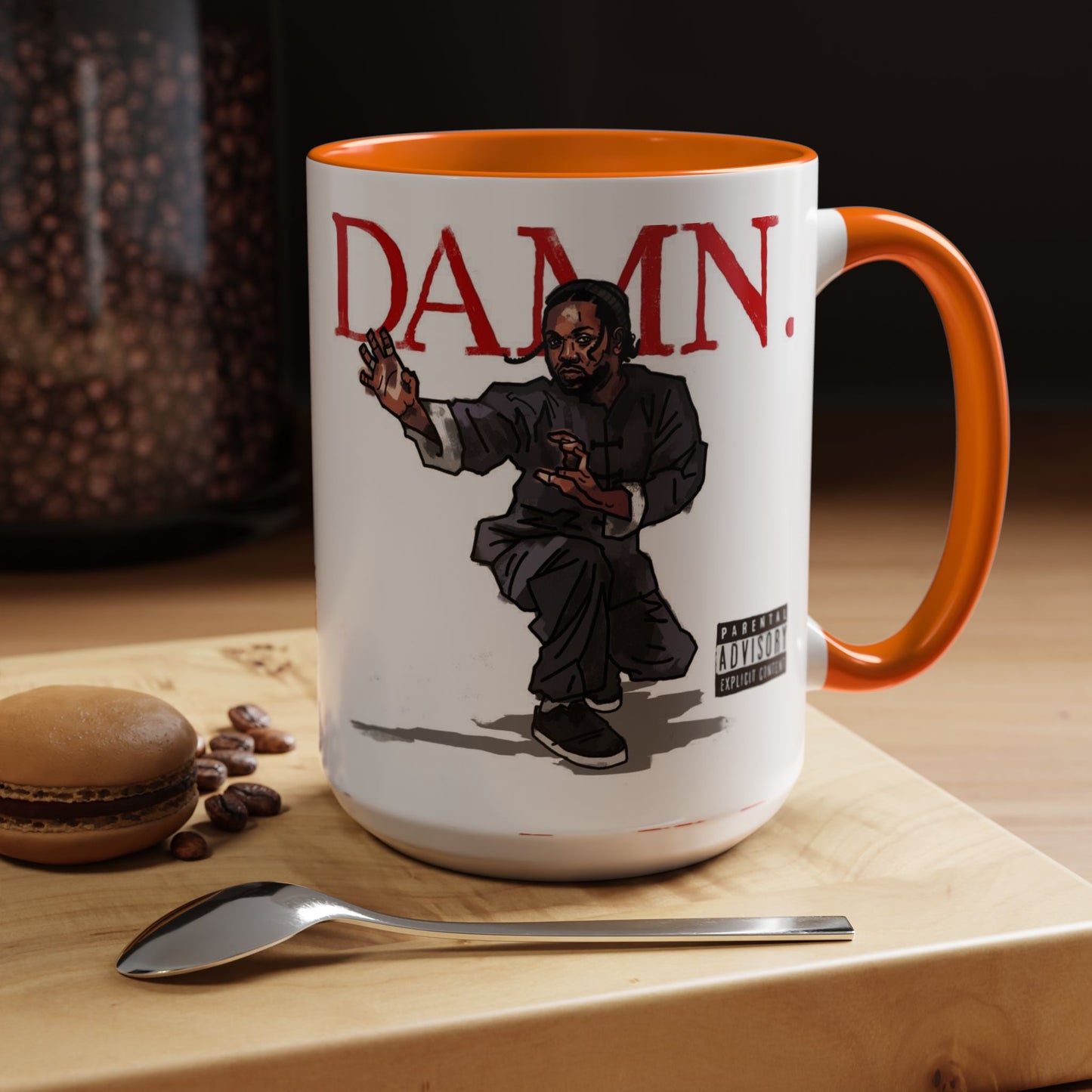 Kendrick Lamar “Kung Fu Kenny” DAMN Mug – Hip-Hop Coffee Cup, Artistic Fan Gift