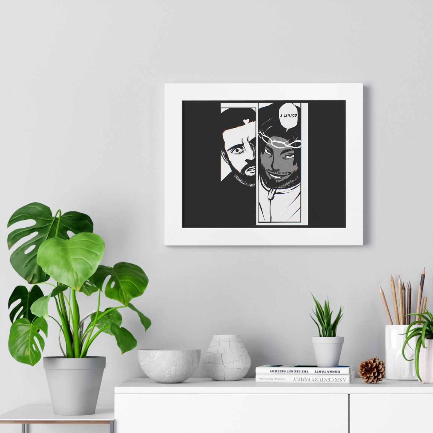 Kendrick Lamar Drake Anime Battle - Framed Comic Art Poster