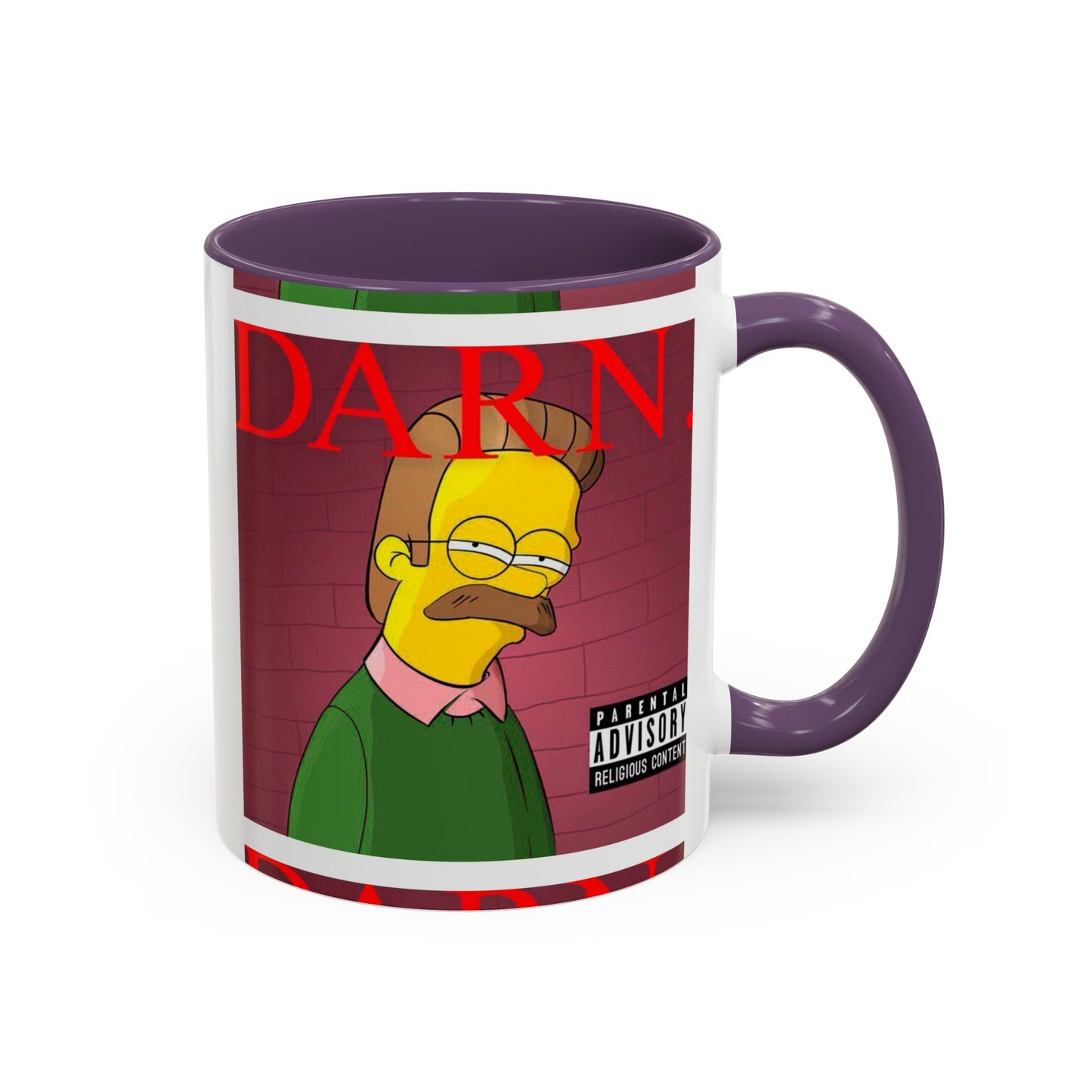 Kendrick Lamar x Simpsons "DARN" Ned Flanders Mashup Mug – Funny Hip Hop Accent Coffee Cup – 11oz & 15oz