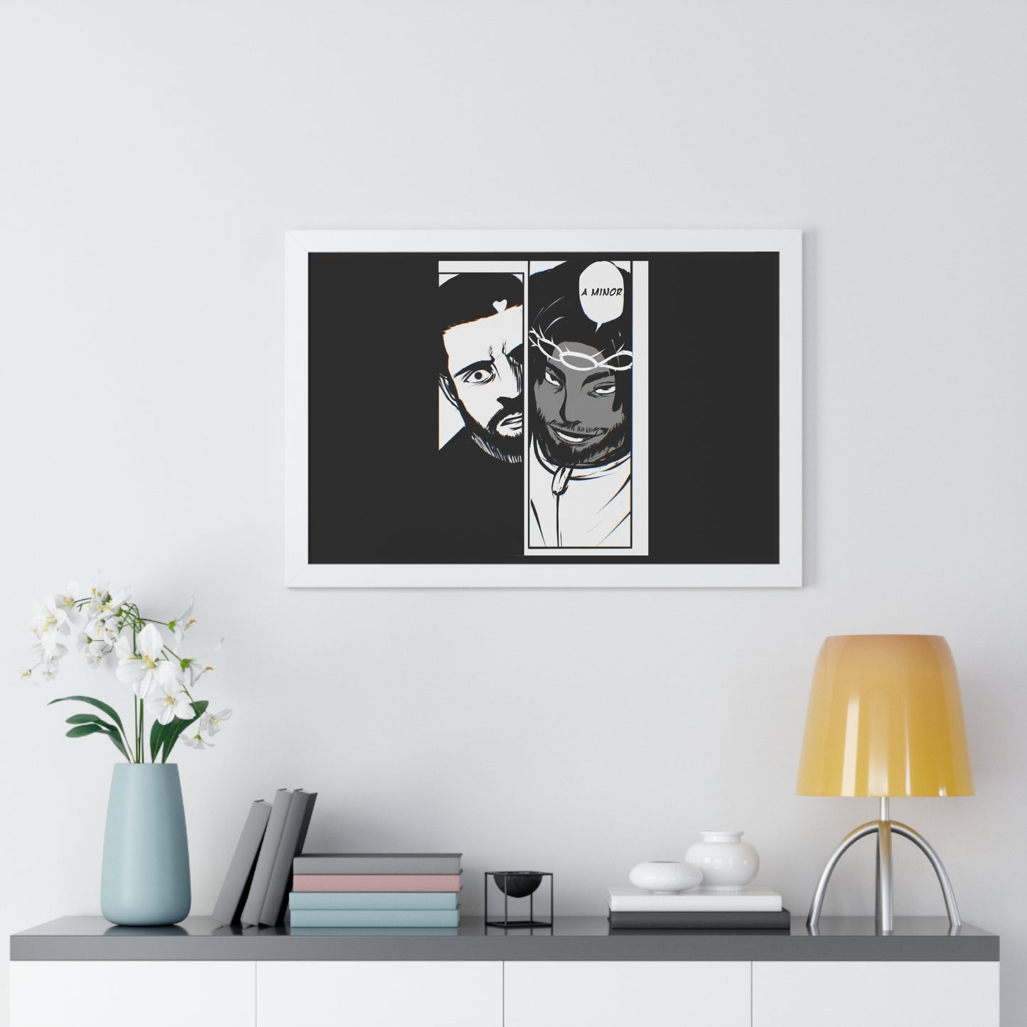 Kendrick Lamar Drake Anime Battle - Framed Comic Art Poster