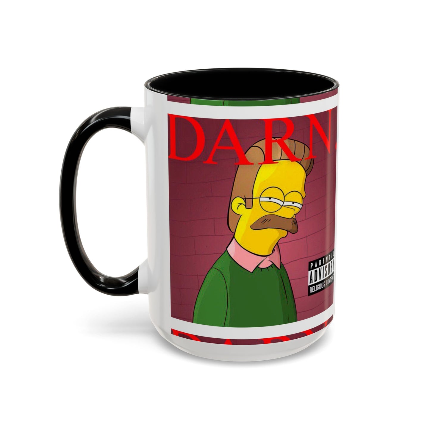 Kendrick Lamar x Simpsons "DARN" Ned Flanders Mashup Mug – Funny Hip Hop Accent Coffee Cup – 11oz & 15oz