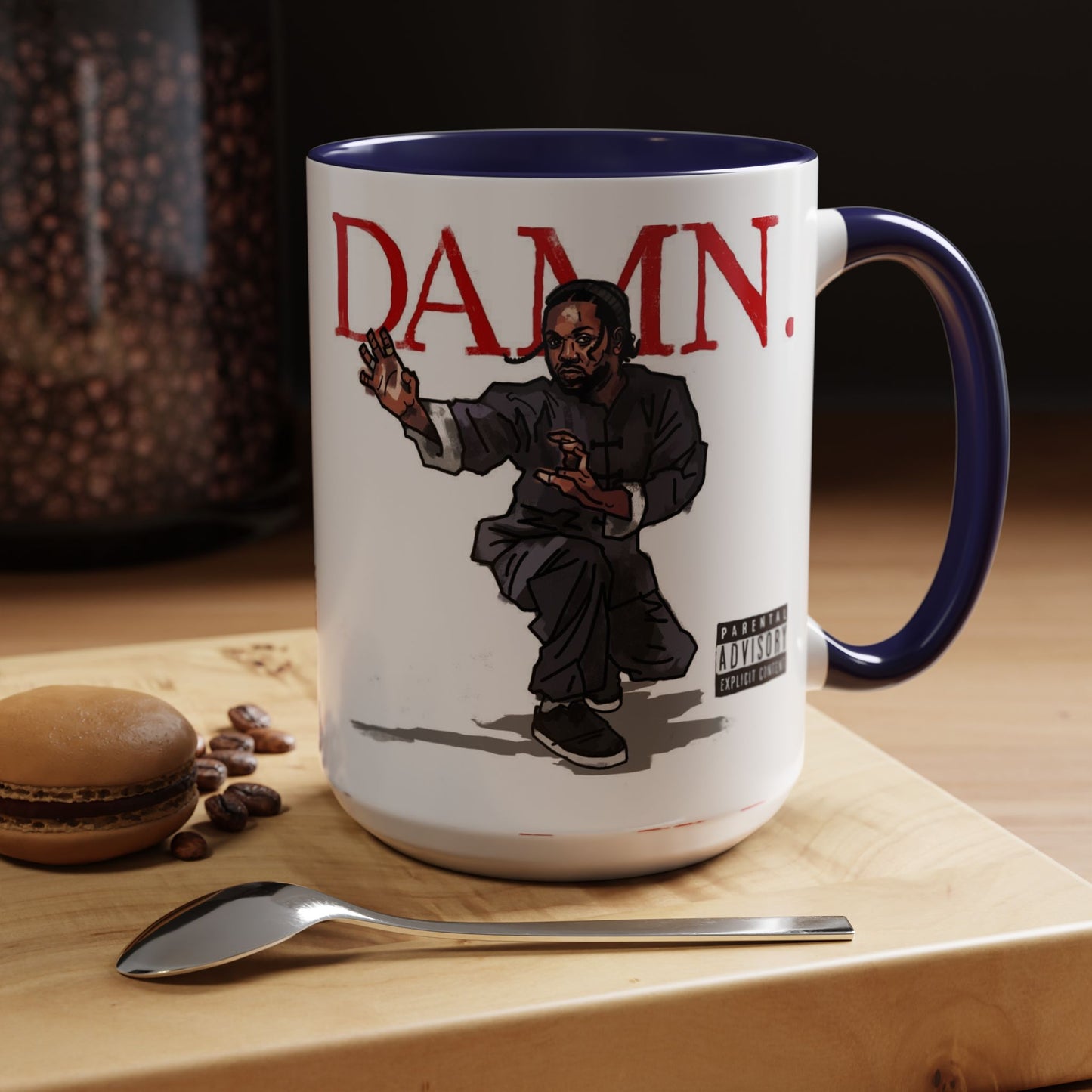 Kendrick Lamar “Kung Fu Kenny” DAMN Mug – Hip-Hop Coffee Cup, Artistic Fan Gift
