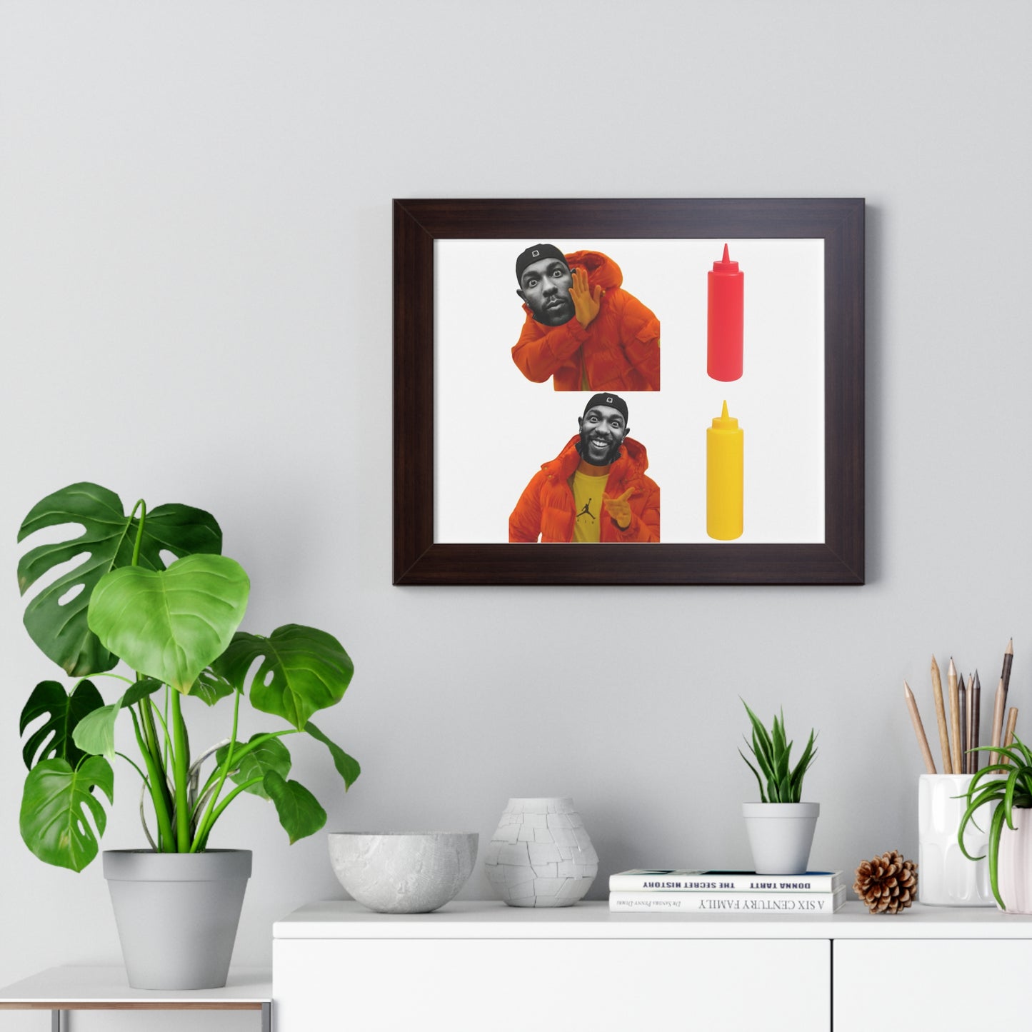 Kendrick Lamar MUSTARD Drake Meme - Framed Poster