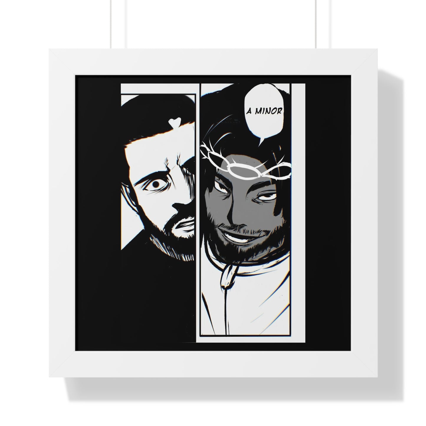 Kendrick Lamar Drake Anime Battle - Framed Comic Art Poster