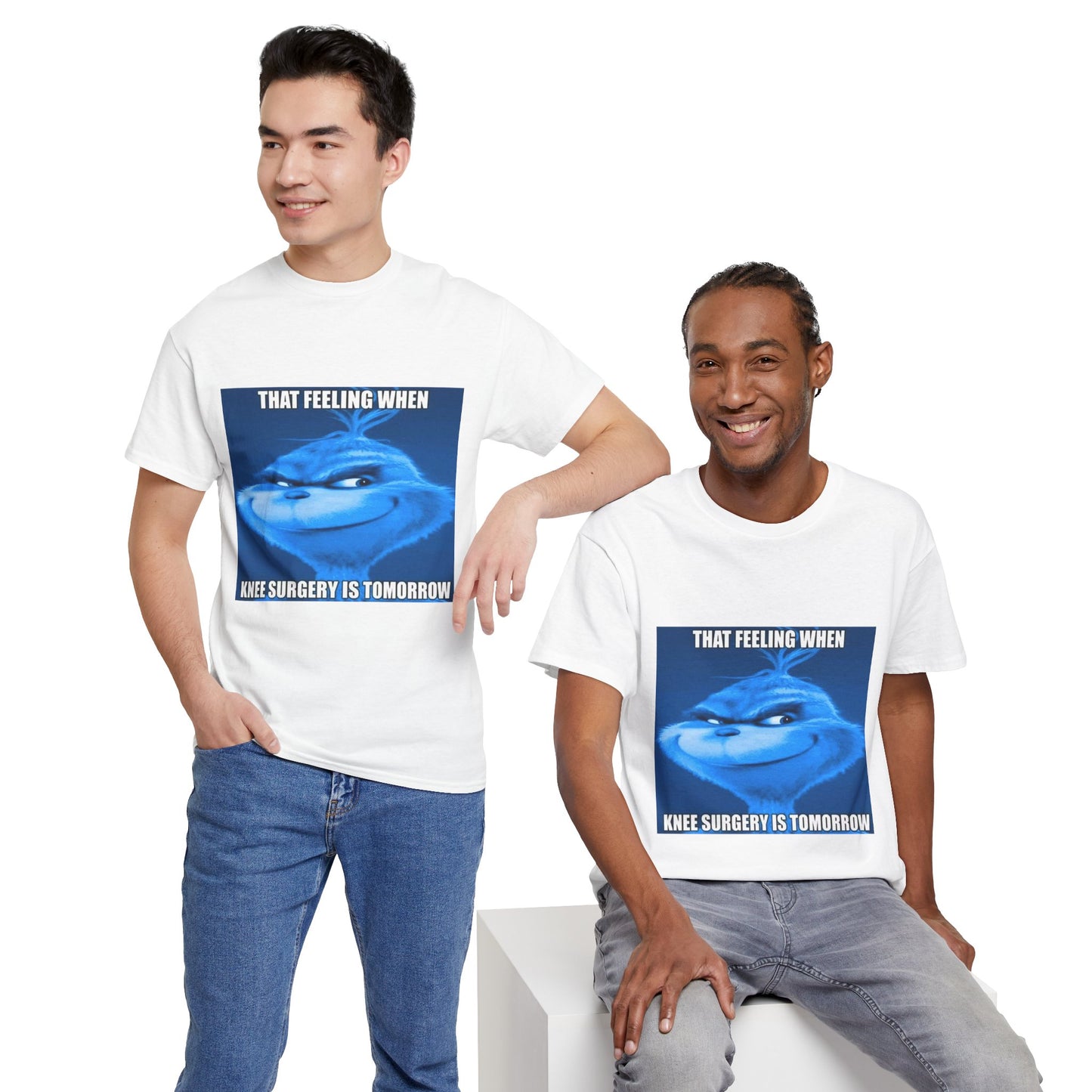 "Knee Surgery" Blue Grinch Meme T-Shirt - WAS $24.99