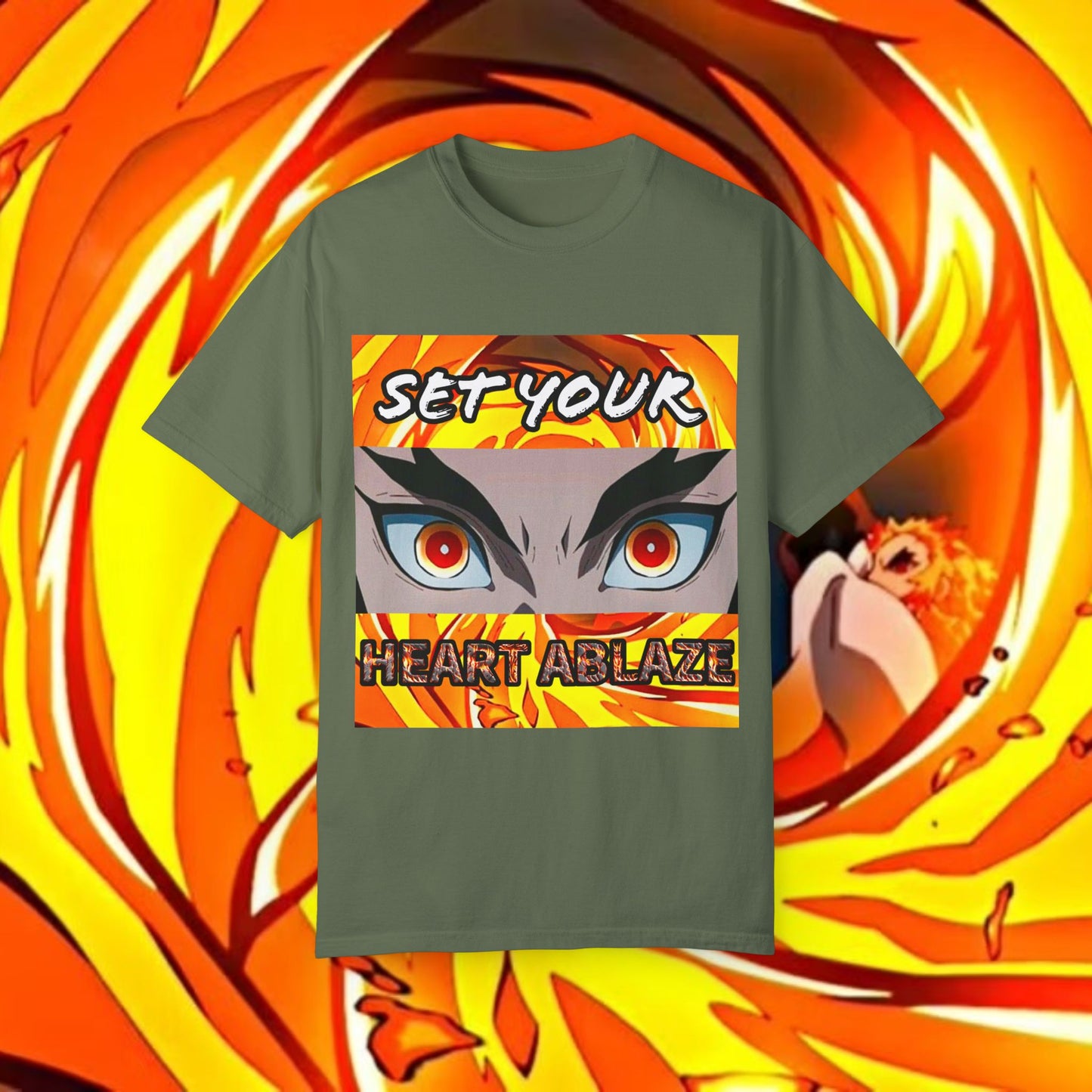 "Set Your Heart Ablaze" Rengoku Demon Slayer T-Shirt