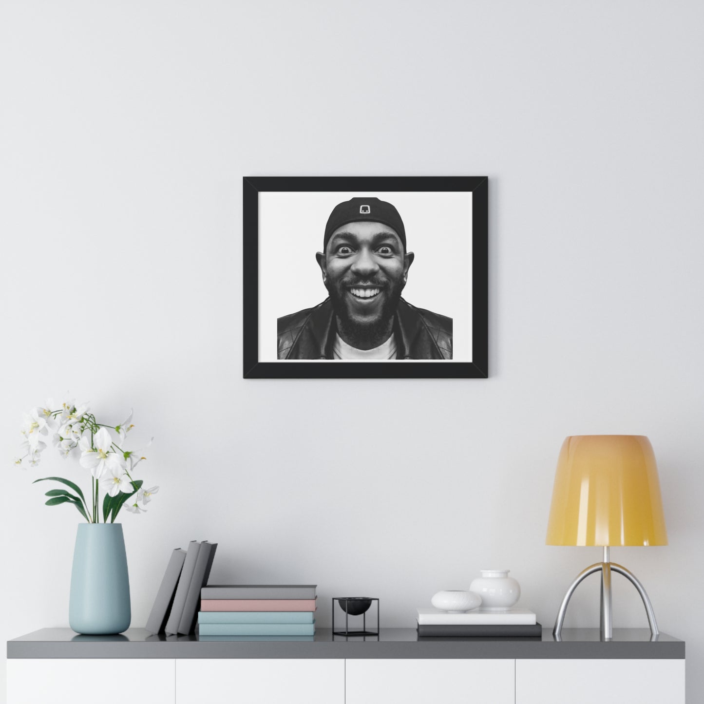 Kendrick Lamar Meme Face Mustard - Framed Poster