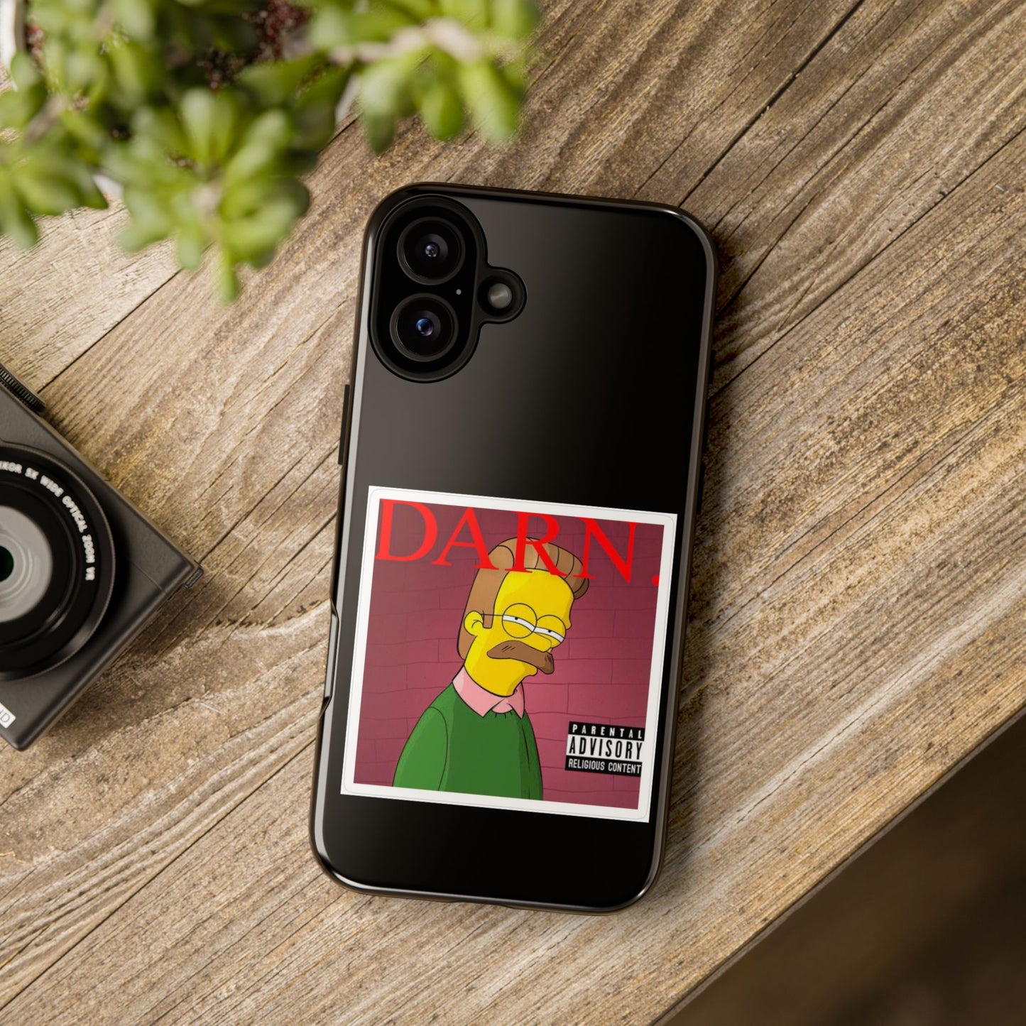Kendrick Lamar X Simpsons "DARN" Ned Flanders Tough Phone Case – Funny Rap Mashup Cover for iPhone, Samsung, & More