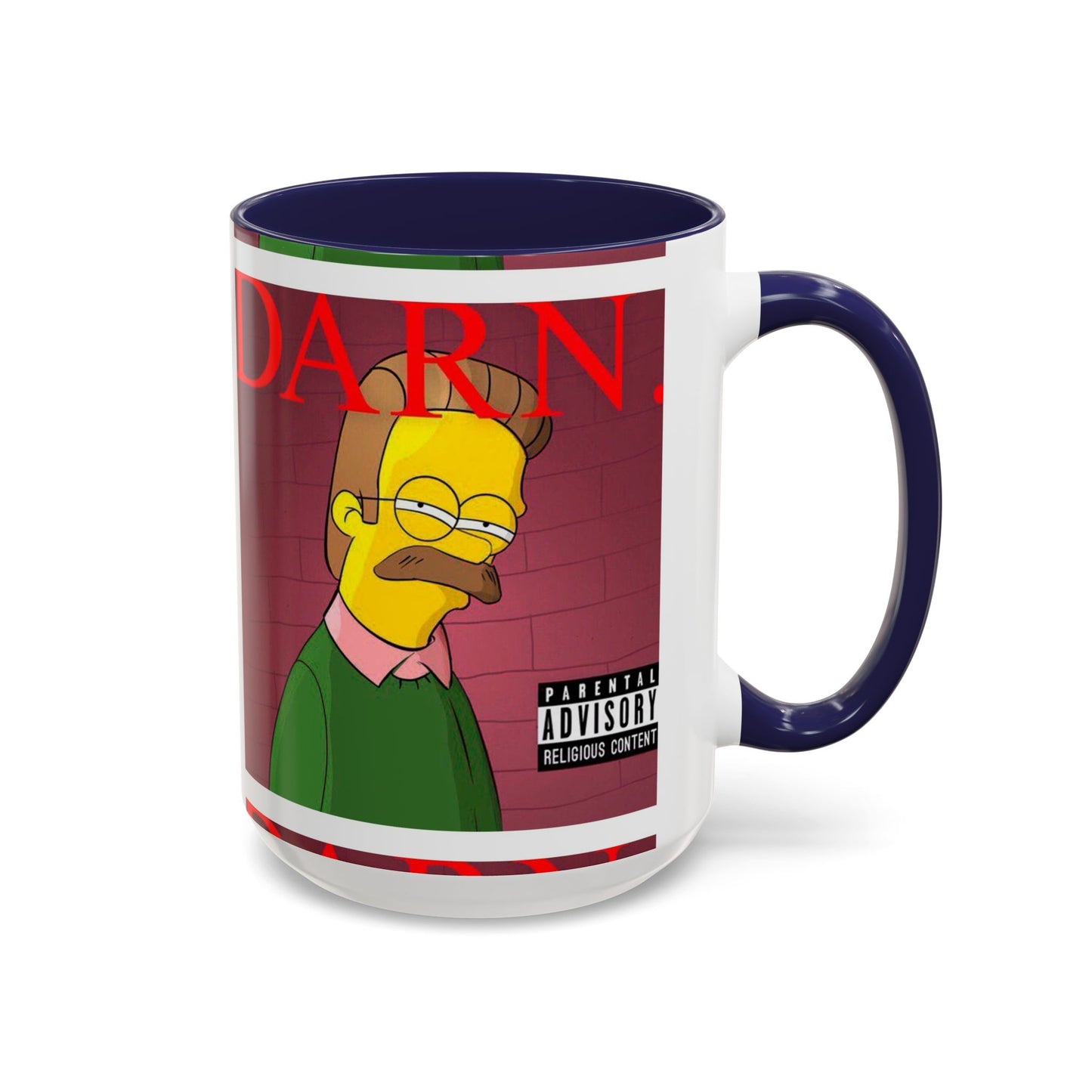 Kendrick Lamar x Simpsons "DARN" Ned Flanders Mashup Mug – Funny Hip Hop Accent Coffee Cup – 11oz & 15oz