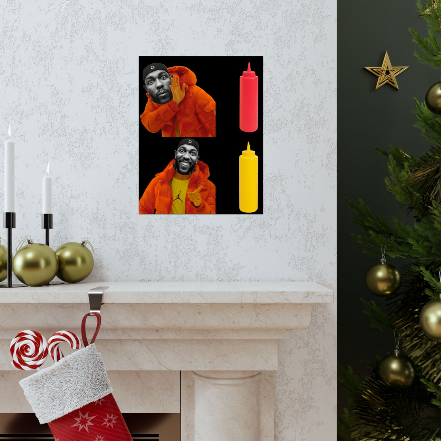Kendrick Lamar MUSTARD Drake Meme - Matte Posters, Vibrant