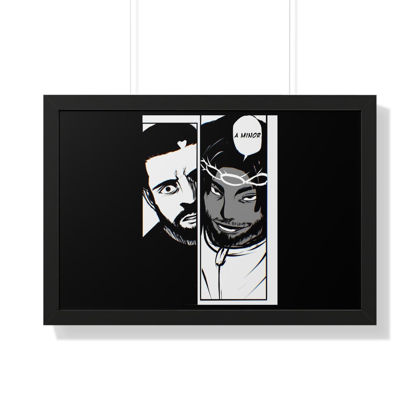 Kendrick Lamar Drake Anime Battle - Framed Comic Art Poster