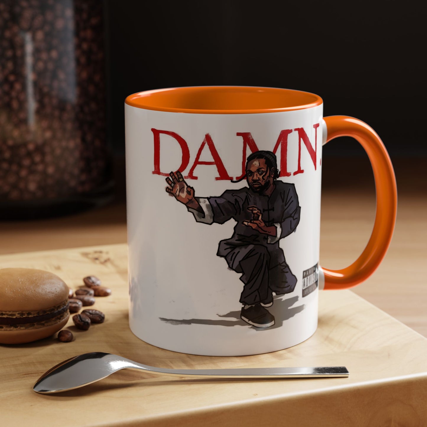 Kendrick Lamar “Kung Fu Kenny” DAMN Mug – Hip-Hop Coffee Cup, Artistic Fan Gift