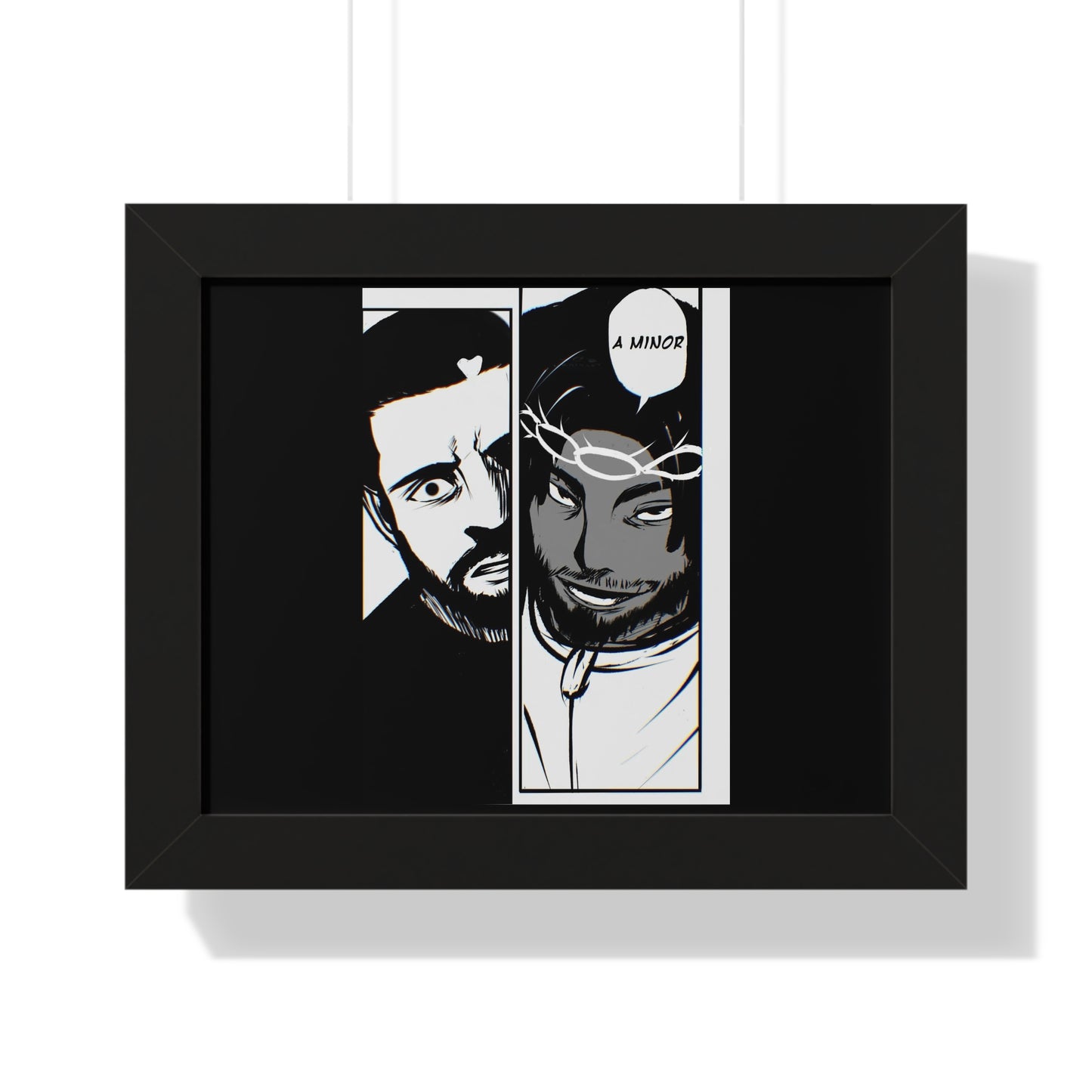 Kendrick Lamar Drake Anime Battle - Framed Comic Art Poster