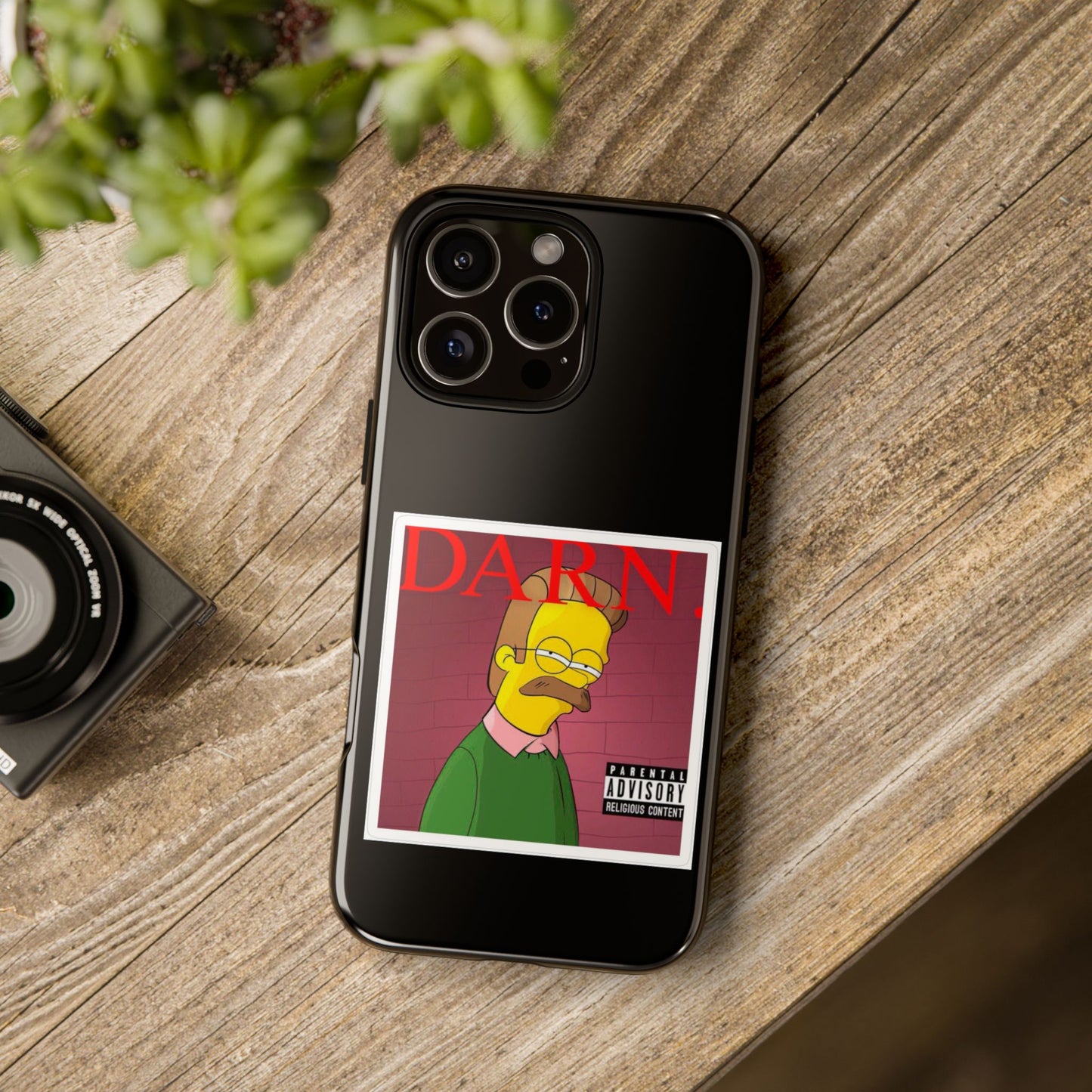 Kendrick Lamar X Simpsons "DARN" Ned Flanders Tough Phone Case – Funny Rap Mashup Cover for iPhone, Samsung, & More