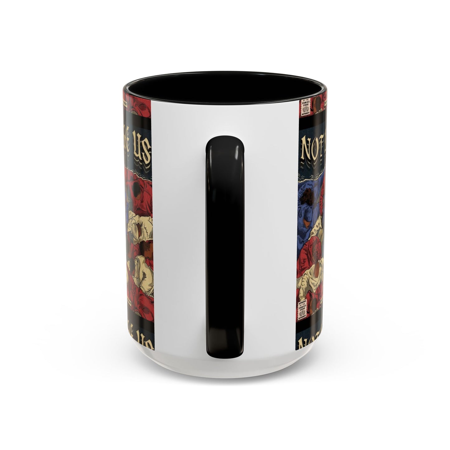 Kendrick Lamar "Not Like Us" Comic Mug – Hip-Hop Coffee Cup, Rap Art Gift, Color Accent Ceramic