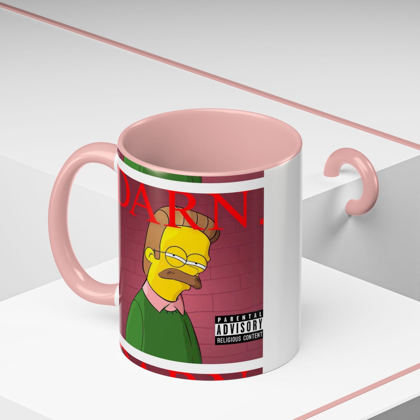 Kendrick Lamar x Simpsons "DARN" Ned Flanders Mashup Mug – Funny Hip Hop Accent Coffee Cup – 11oz & 15oz