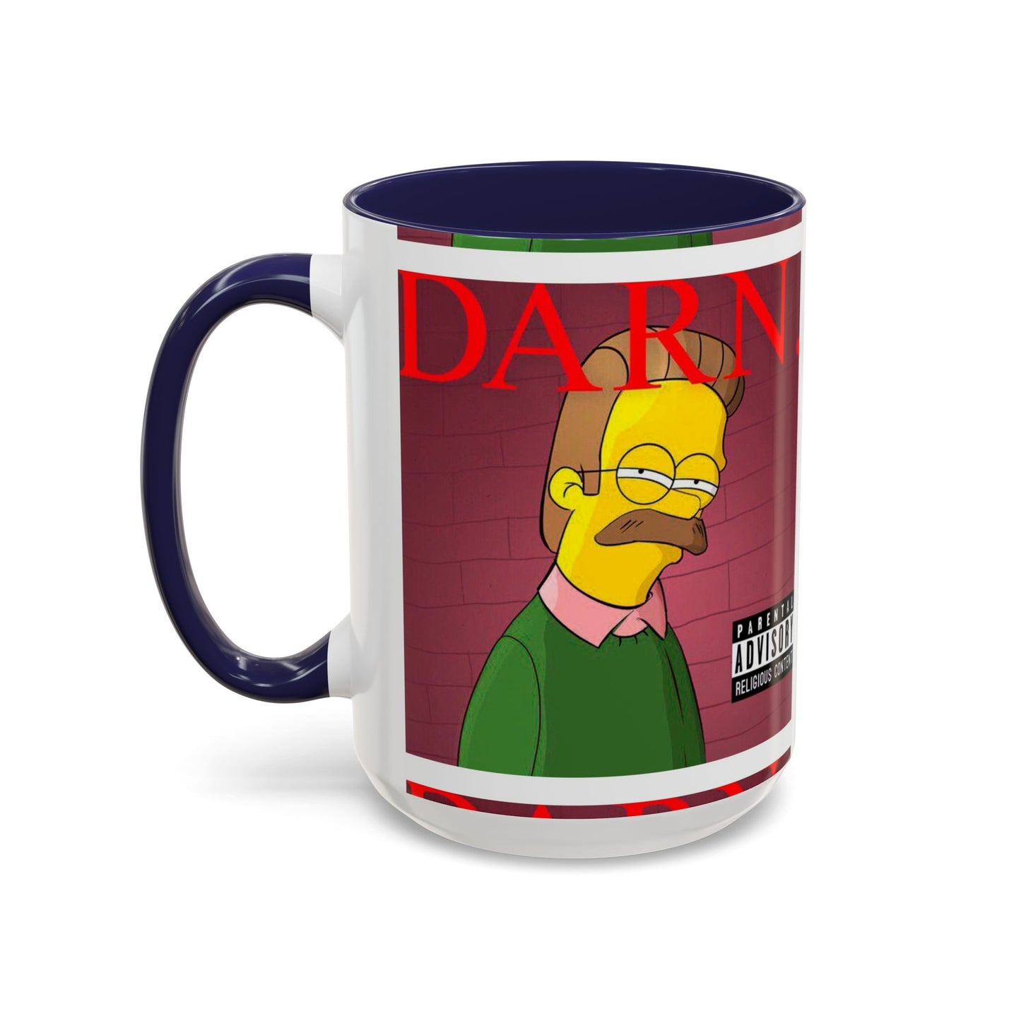 Kendrick Lamar x Simpsons "DARN" Ned Flanders Mashup Mug – Funny Hip Hop Accent Coffee Cup – 11oz & 15oz