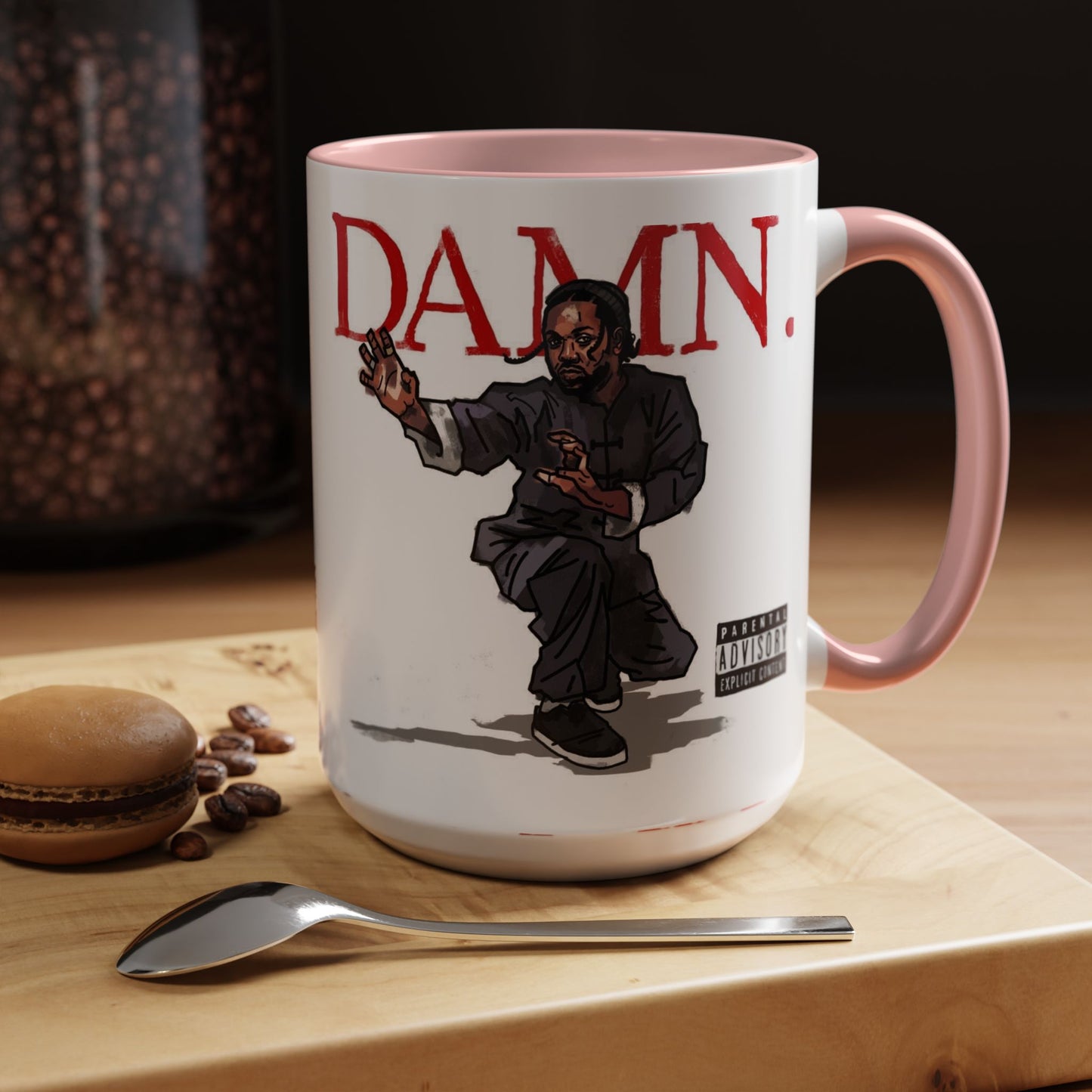 Kendrick Lamar “Kung Fu Kenny” DAMN Mug – Hip-Hop Coffee Cup, Artistic Fan Gift