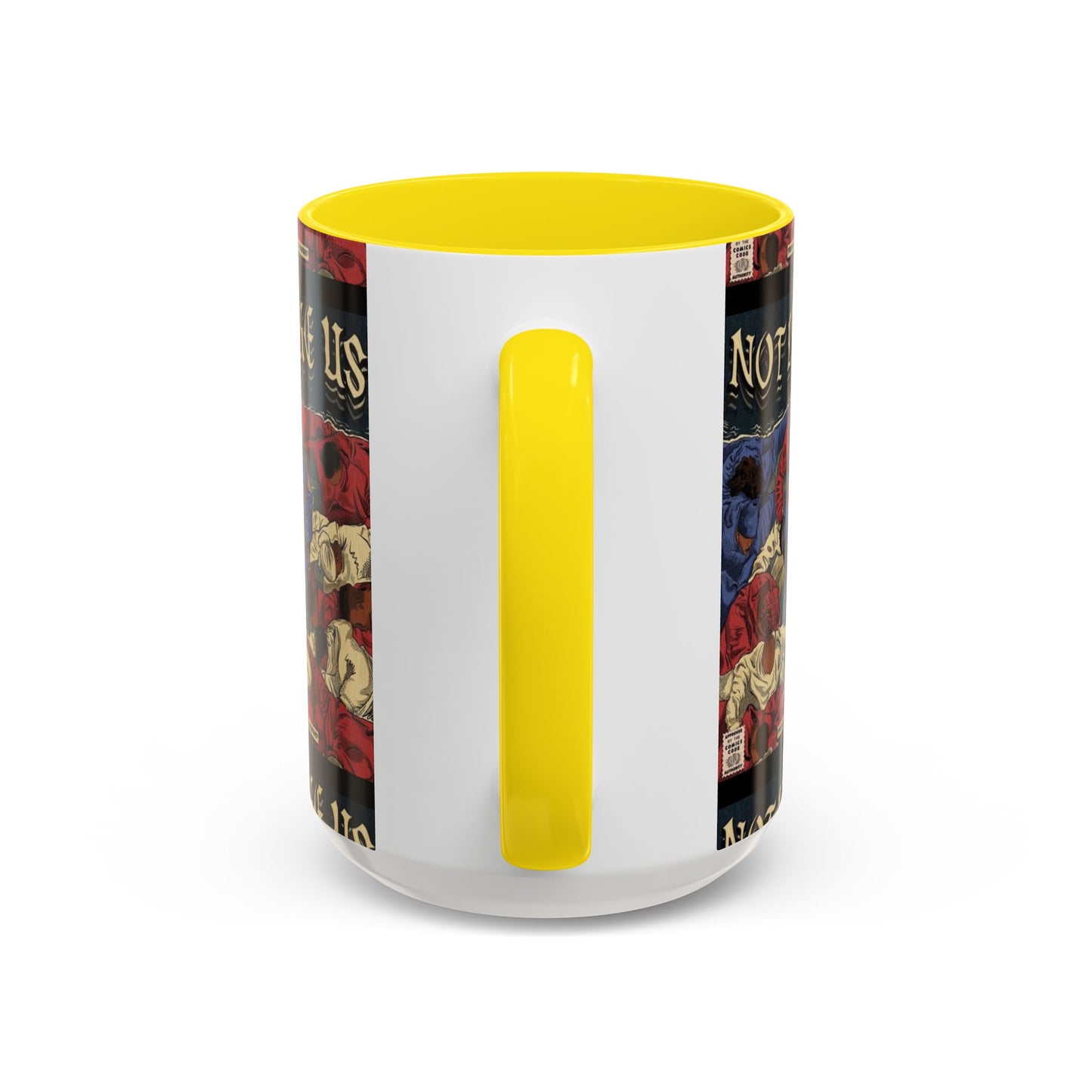 Kendrick Lamar "Not Like Us" Comic Mug – Hip-Hop Coffee Cup, Rap Art Gift, Color Accent Ceramic