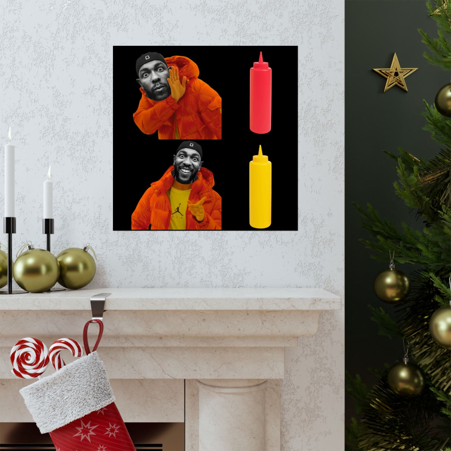 Kendrick Lamar MUSTARD Drake Meme - Matte Posters, Vibrant