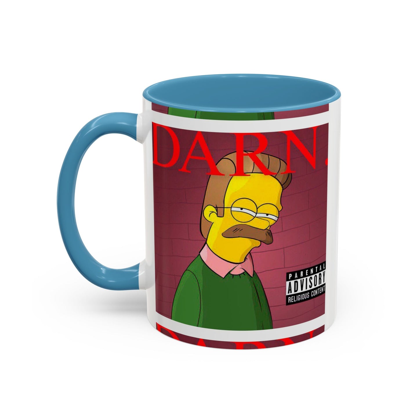 Kendrick Lamar x Simpsons "DARN" Ned Flanders Mashup Mug – Funny Hip Hop Accent Coffee Cup – 11oz & 15oz