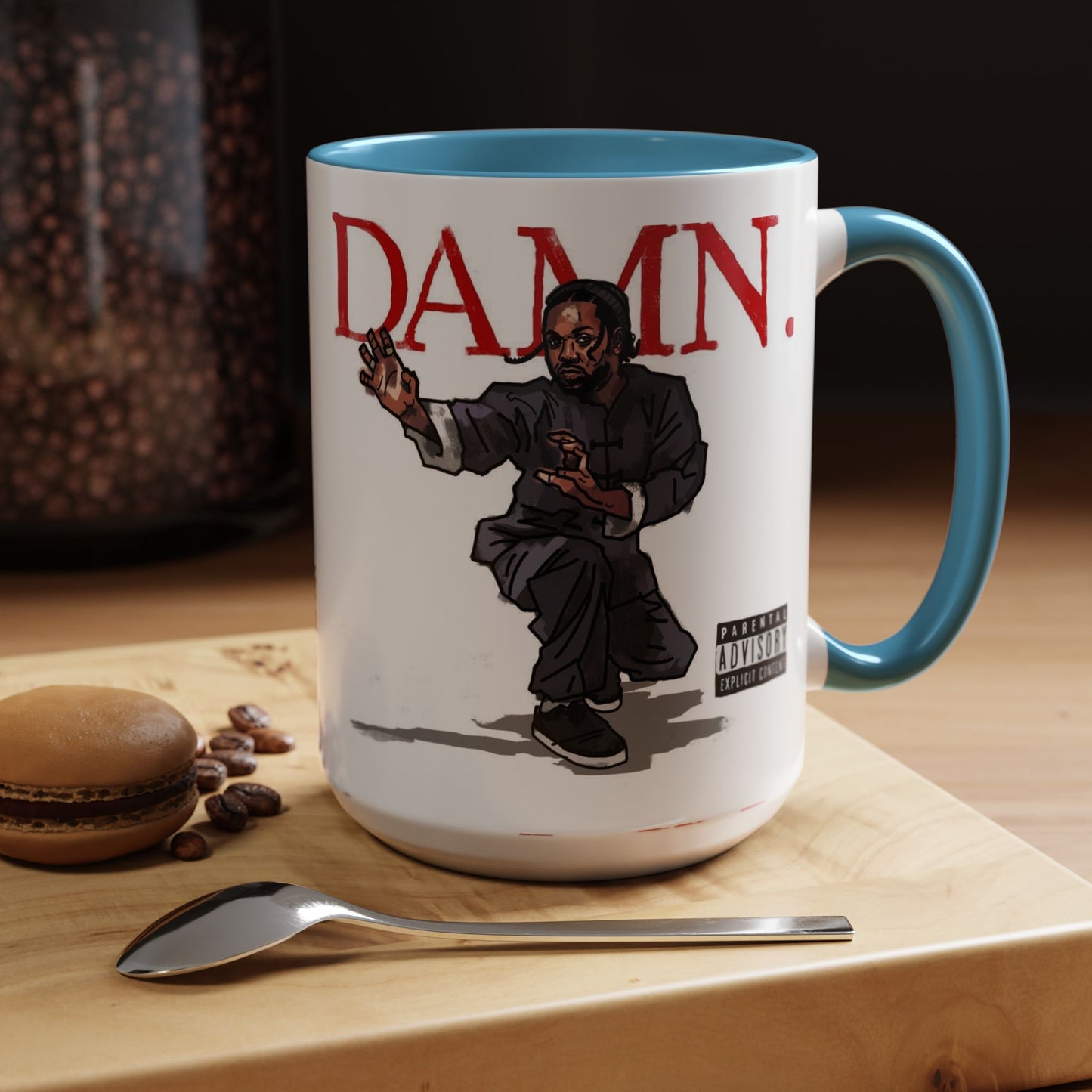 Kendrick Lamar “Kung Fu Kenny” DAMN Mug – Hip-Hop Coffee Cup, Artistic Fan Gift