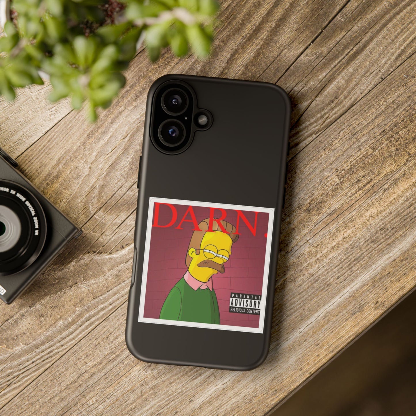 Kendrick Lamar X Simpsons "DARN" Ned Flanders Tough Phone Case – Funny Rap Mashup Cover for iPhone, Samsung, & More