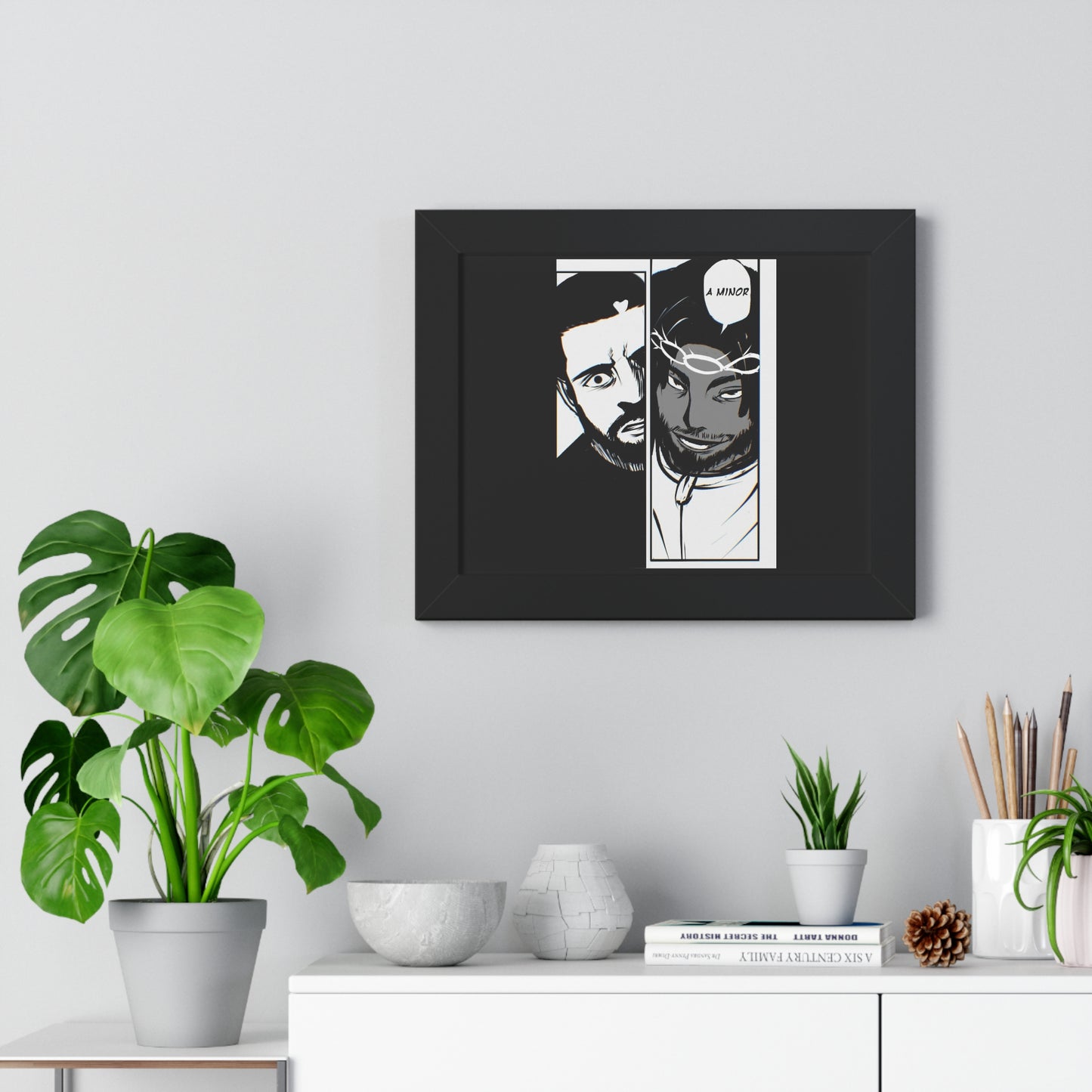 Kendrick Lamar Drake Anime Battle - Framed Comic Art Poster