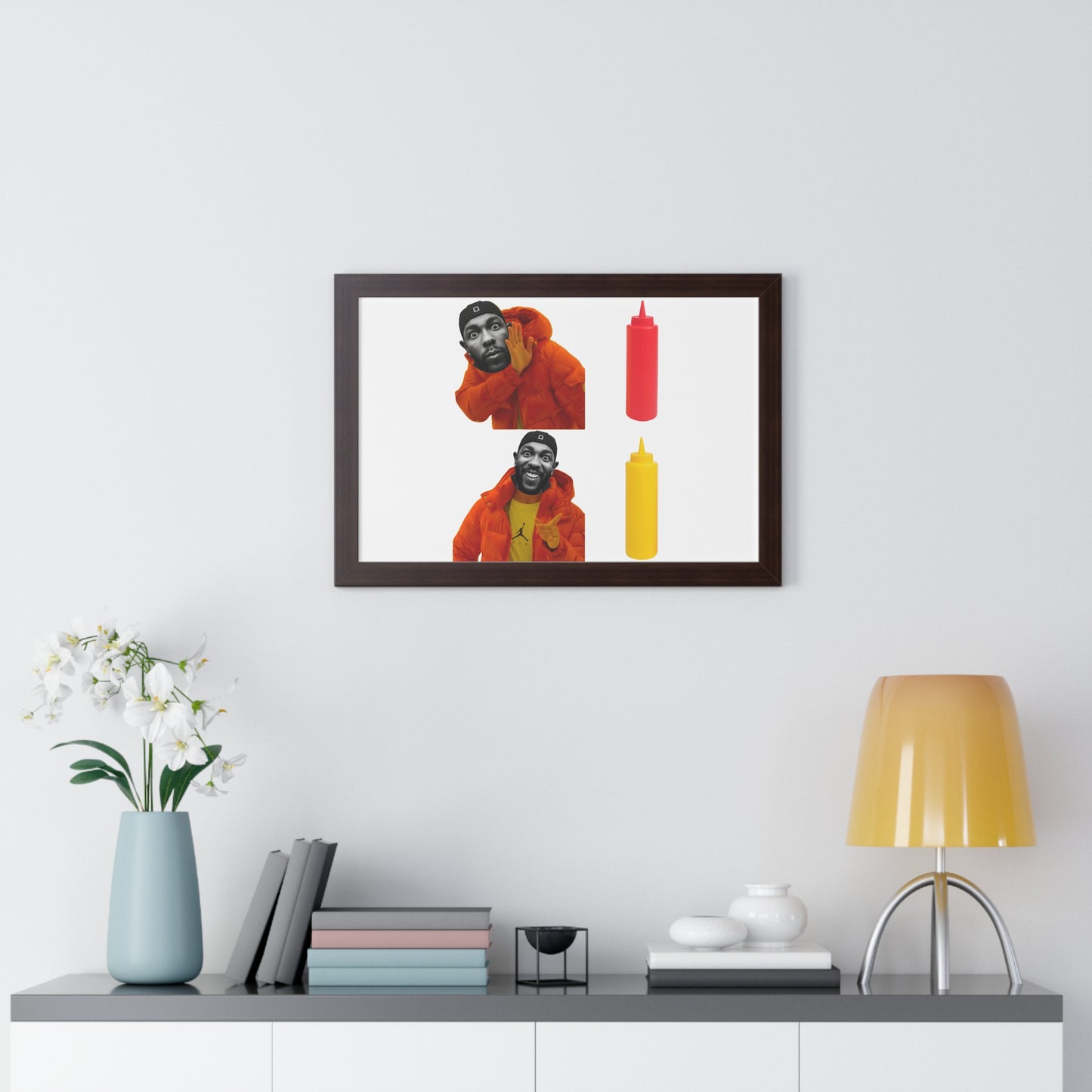 Kendrick Lamar MUSTARD Drake Meme - Framed Poster