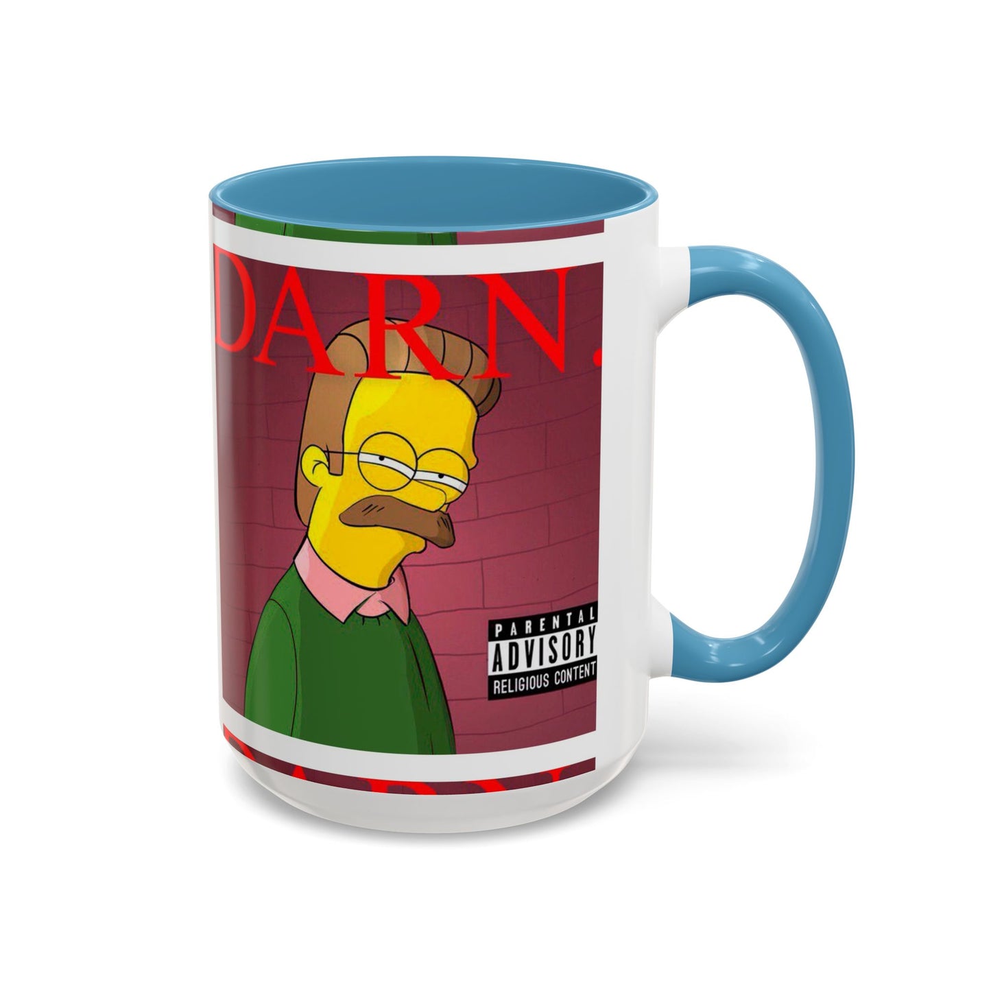Kendrick Lamar x Simpsons "DARN" Ned Flanders Mashup Mug – Funny Hip Hop Accent Coffee Cup – 11oz & 15oz