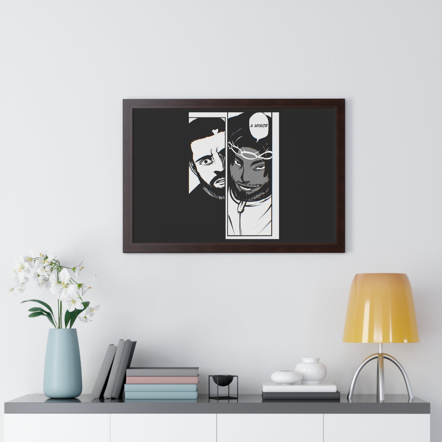 Kendrick Lamar Drake Anime Battle - Framed Comic Art Poster