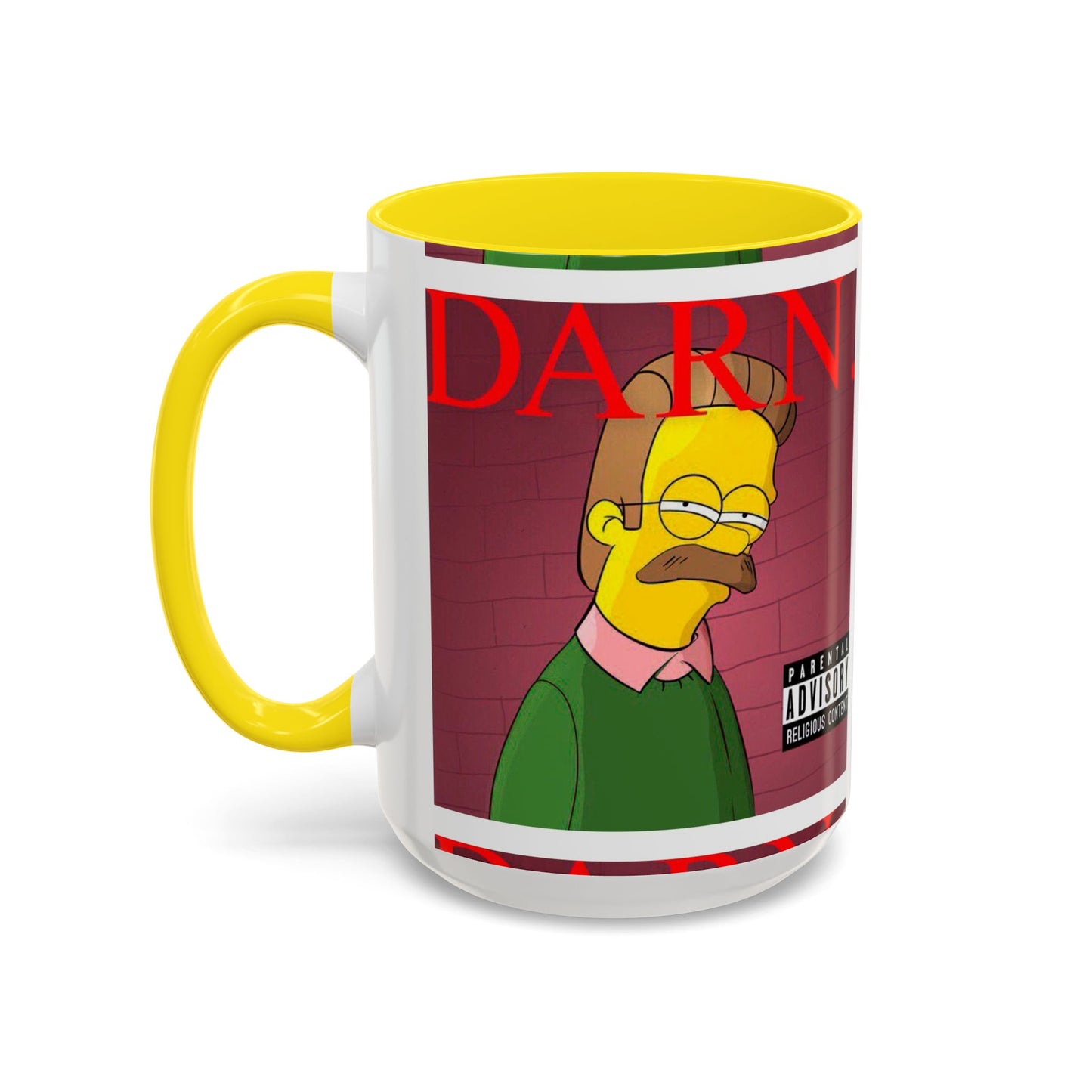 Kendrick Lamar x Simpsons "DARN" Ned Flanders Mashup Mug – Funny Hip Hop Accent Coffee Cup – 11oz & 15oz