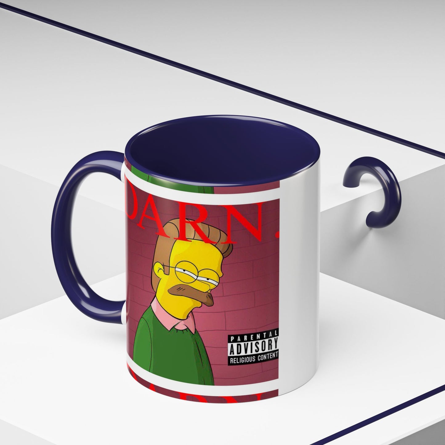 Kendrick Lamar x Simpsons "DARN" Ned Flanders Mashup Mug – Funny Hip Hop Accent Coffee Cup – 11oz & 15oz